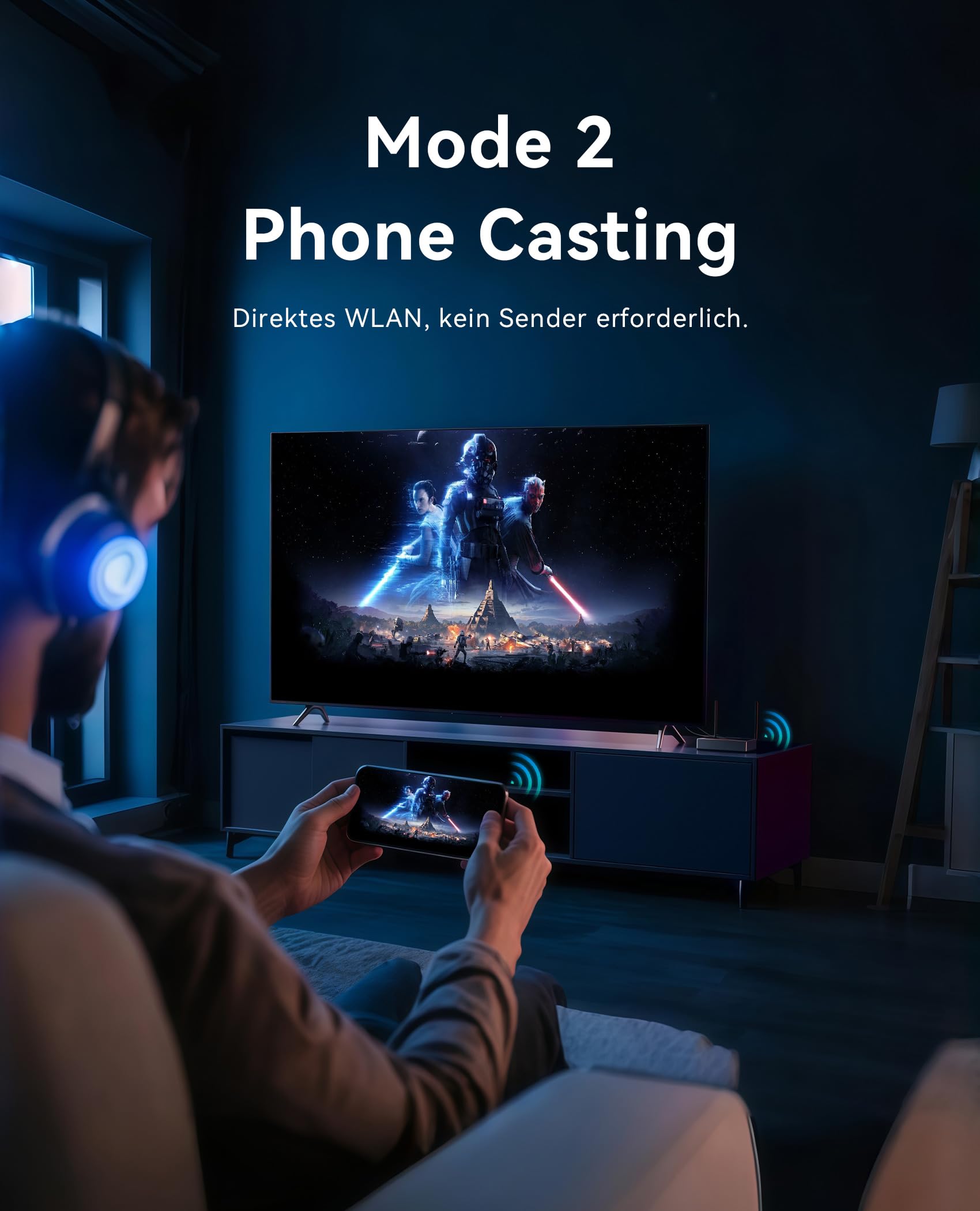 VENTION Kabelloser HDMI Sender 165 Fuß / 50 Meter, 1080P@60Hz Plug & Play, 5G Wireless HDMI-Extender-Kit zum Streamen von Video und Audio auf Monitor – kompatibel mit Laptop/PC/TV-Box/Projektor