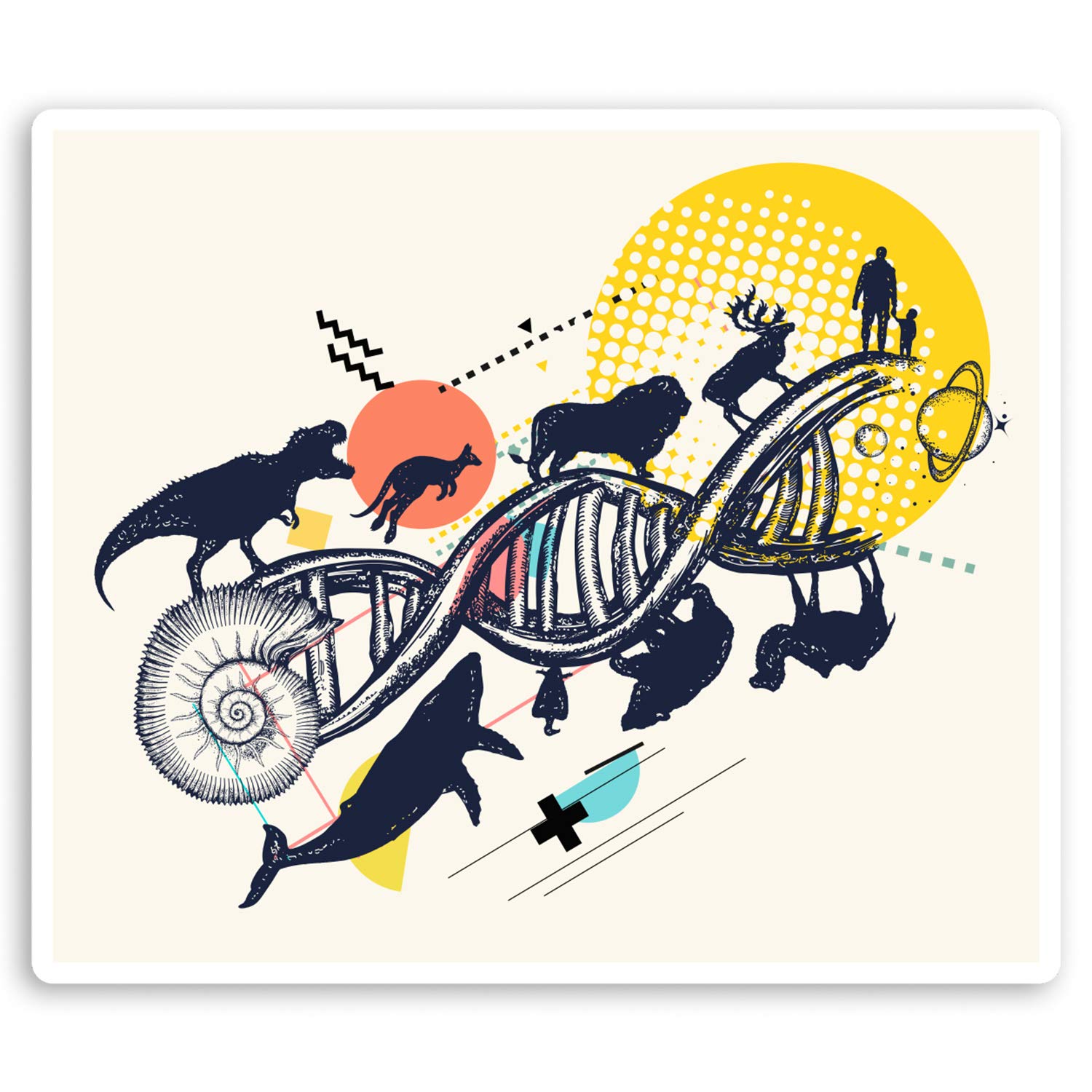 2 x 10cm Evolution Vinyl Stickers - DNA Science Biology Laptop Sticker #31975 (10cm Wide)