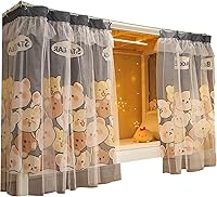 Vista 22 de Cortinas de gasa bonitas genéricas para litera con dosel de cama con encaje, 2 paneles, aguacate