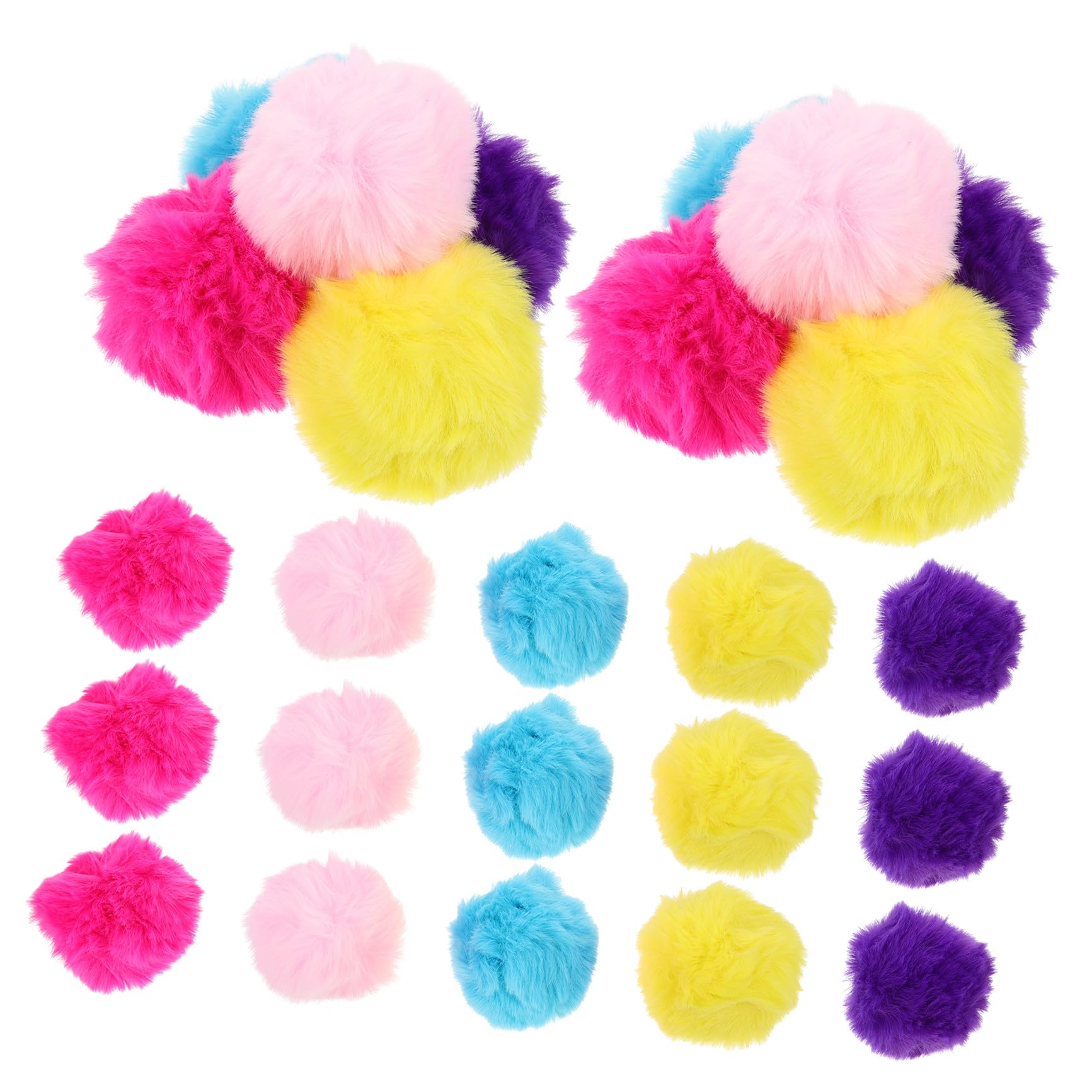 ULDIGI 50pièces Boules Peluche Colorées Imitation Poils De Lapin Accessoires Pour Chapeaux Et Vêtements Jaune