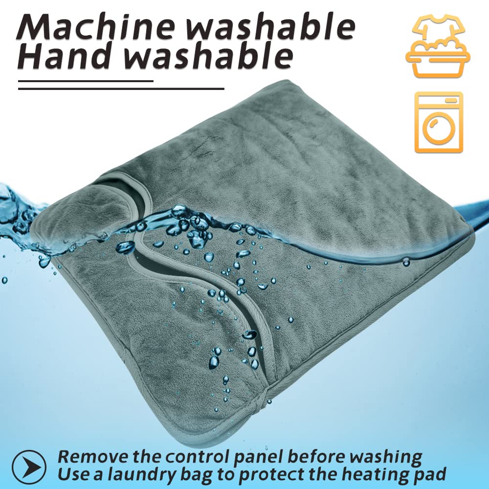 Cuplu 40x40 Calienta Pies Electrico de Calentamiento Rápido,6 Niveles de Temperatura y 4 Temporizadores,Apagado Automático,Calentador Pies electrico Lavable por Mujeres/Hombres (Gris Oscuro)