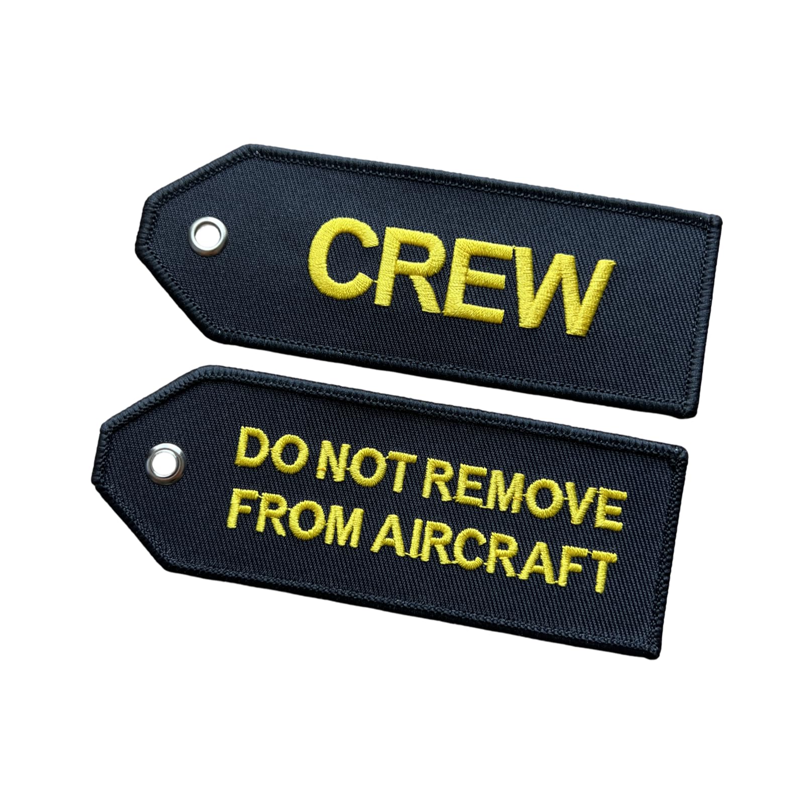 Crew/Do Not Remove from Aircraft Luggage tag | Black/Yellow | Small | Aviamart