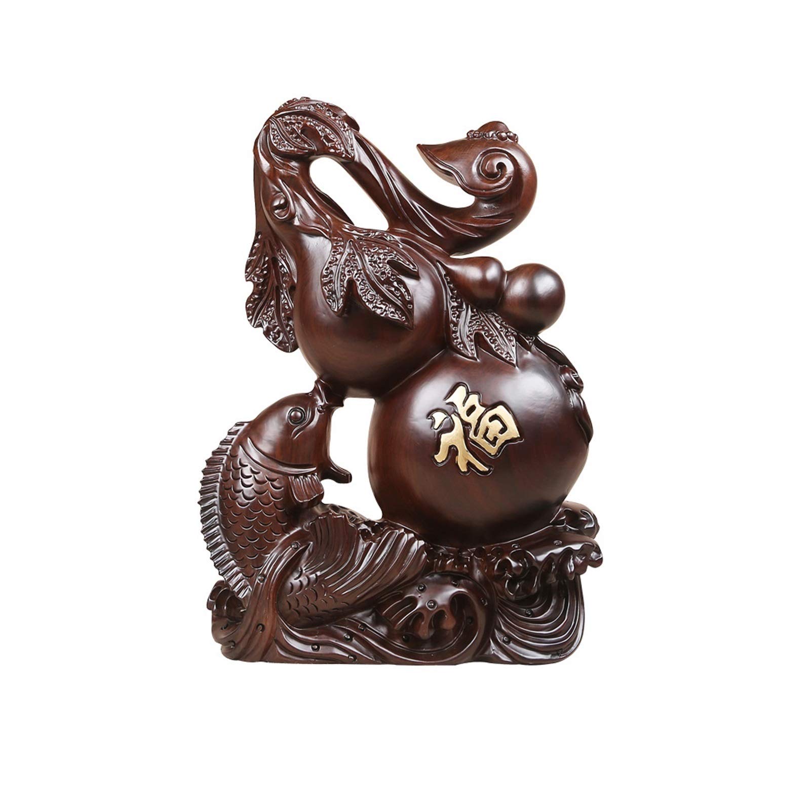 SBCGFY Feng Shui Statue,Exquisitely Carved Gourd Ornaments Wu Lou Handmade Art High-End Business Gifts Home Office Desktop Feng Shui Statue,Ornaments Blessing Gift,A
