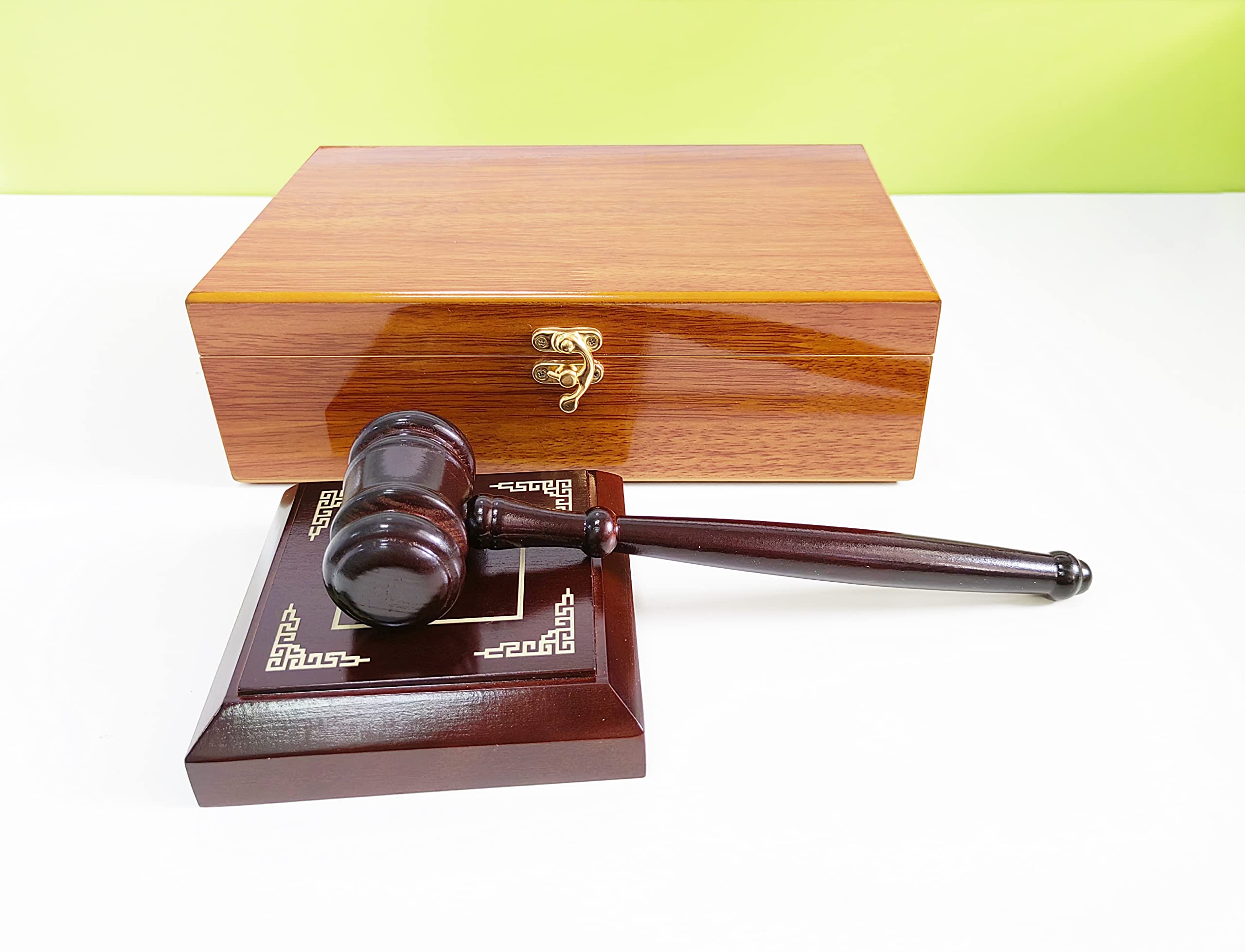 Set di martelletti e blocchi, regalo perfetto per giudice o tribunale, martelletti in legno di alta qualità