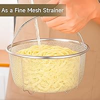 Vista 6 de Cesta de vapor de acero inoxidable, cesta de vapor para verduras para olla instantánea, accesorios de 6 u 8 cuartos de galón, inserto instantáneo