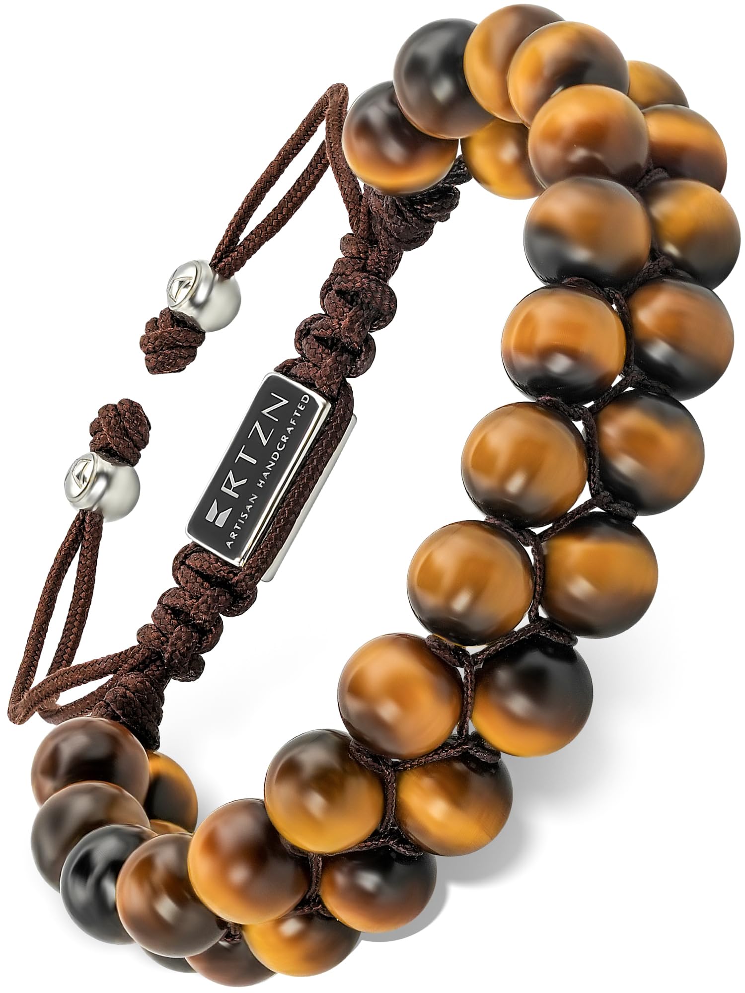 Tigers Eye Bracelet for Men – Premium Artisan Handcrafted Golden Brown Tiger Eye Bead Bracelets – Natural Stone Tiger Eye Bracelet Men – Beaded Bracelets for Men
