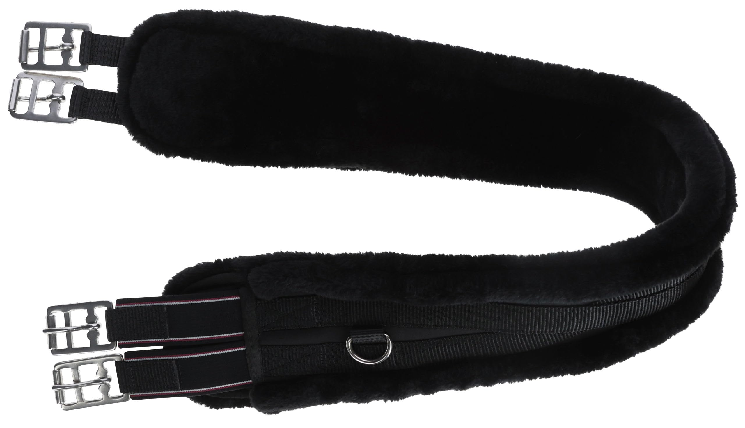 Covalliero Sattelgurt mit Webpelz schwarz, 110 cm