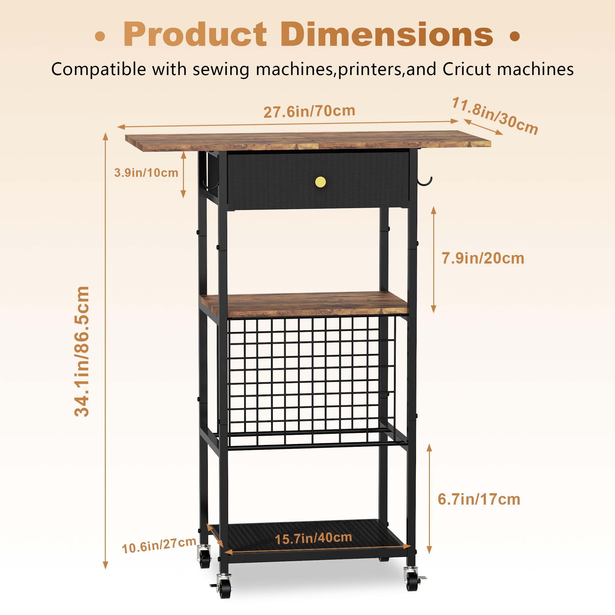 Yitexin Chariot de rangement avec 30 supports de rouleaux de vinyle et tiroir, compatible avec Cricut