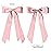 2PCS Silky Satin Hair Bows Hair Clip Pink Green Hair Ribbon Ponytail Holder Accessories Slides Metal Clips Hair Bow for Women Girls Toddlers Teens Kids