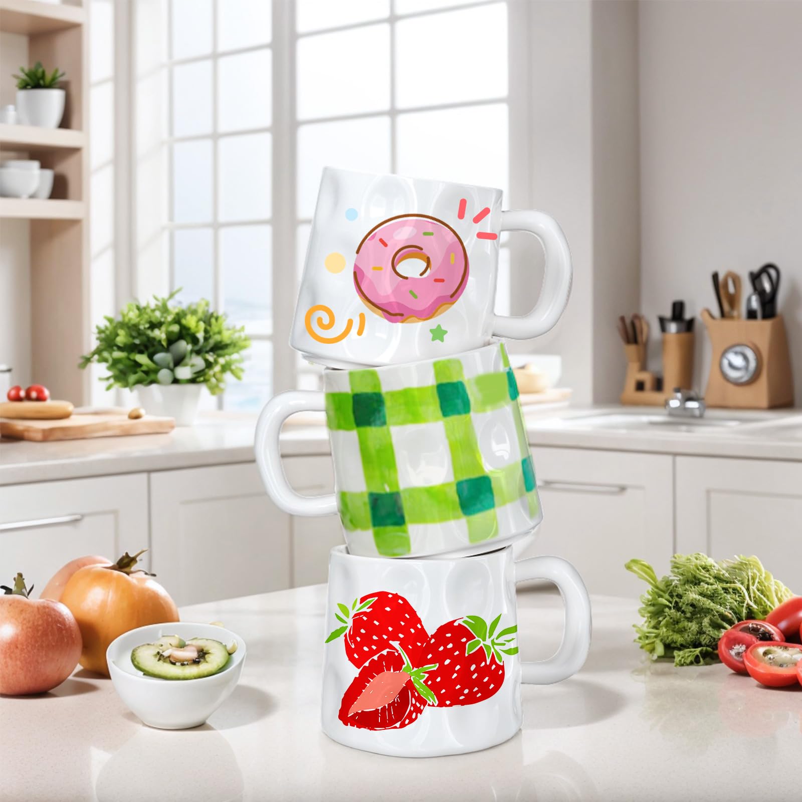 WildFun Set de tasses en céramique, kit de peinture pour adultes, comprenant des tasses, des pinceaux, des peintures vibrantes et un guide d'inspiration
