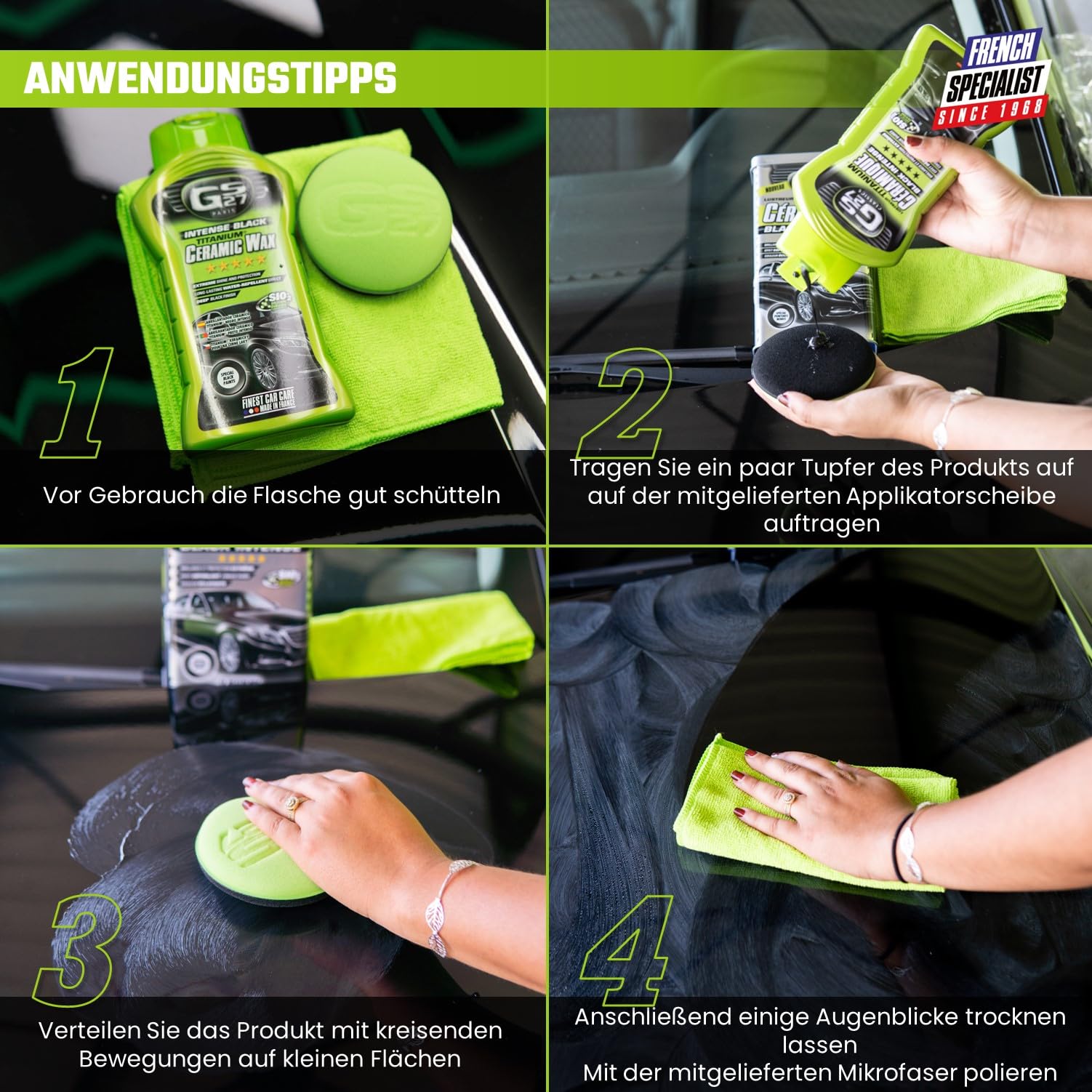 GS27 - Titan Keramik Politur Schwarz - Autoreiniger - Sofortiger Glanz - 500 ml