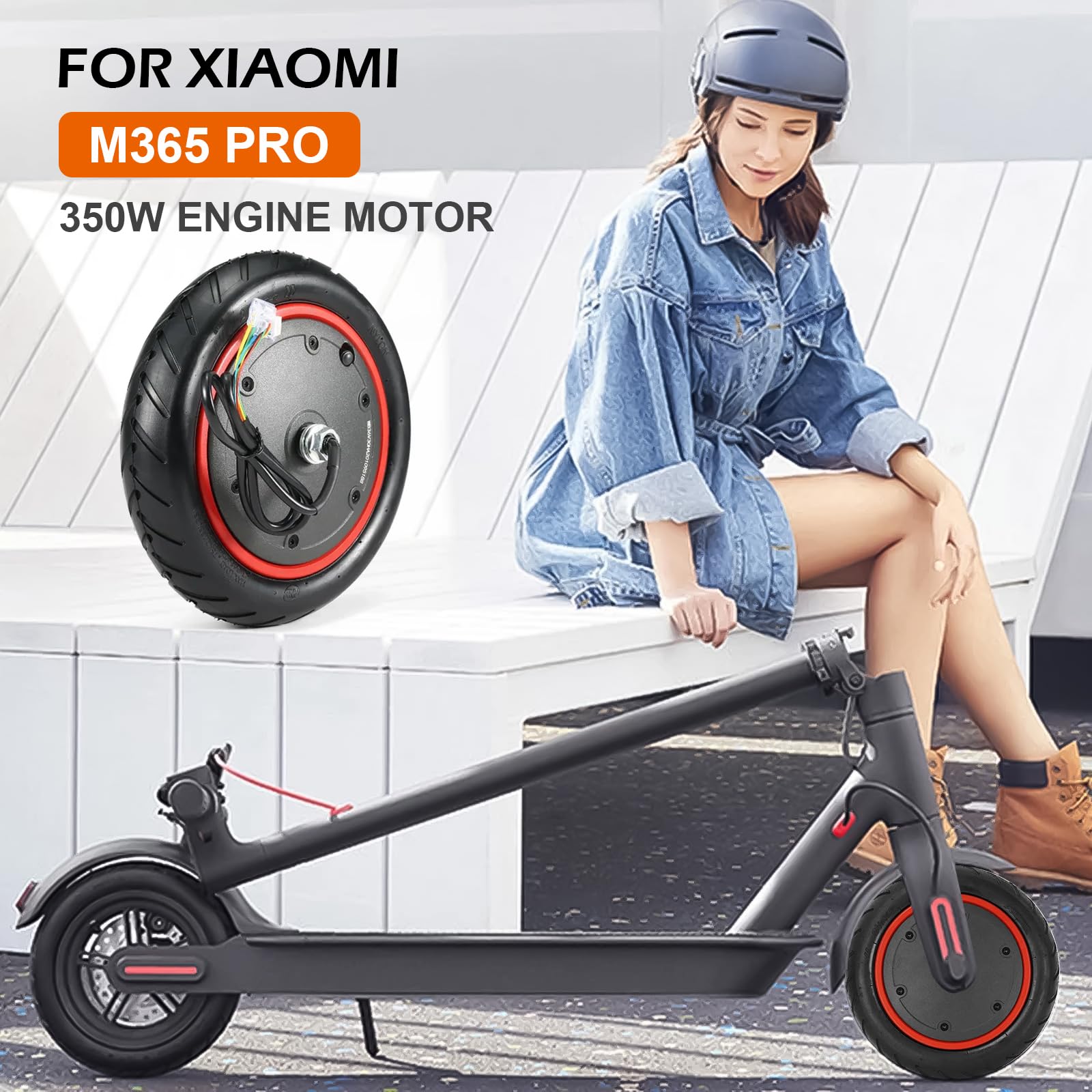 Motor de 350 W, repuesto para M365 Pro, motor de scooter con neumáticos de goma maciza, 36 V, 350 W, motor de accionamiento pro/pro2, motor de accionamiento para Xi ao .mi 1S M365 Pro, Pro 2,Mi3