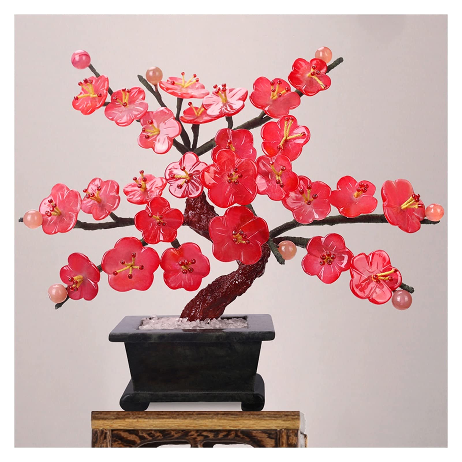 Amazon.de: Knstlicher Bonsai-Baum Feng Shui Jade Pflaumenbaum Jade  Schnitzerei Kreative Glcksbaum Bonsai Stil Dekoration for Tischdekoration  Home ...
