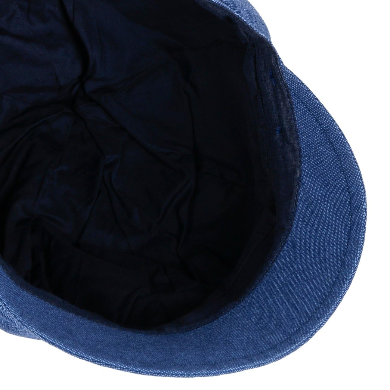 Seeberger Casquette Gavroche Chambray Femme - en Coton avec Etiquette pour Visiere, Doublure Printemps-ete Ete