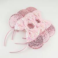 Vista 58 de Diadema con orejas de ratón de Minnie de leopardo, decoración de fiesta, diadema de orejas de ratón para disfraz de Halloween, accesorios para el 2