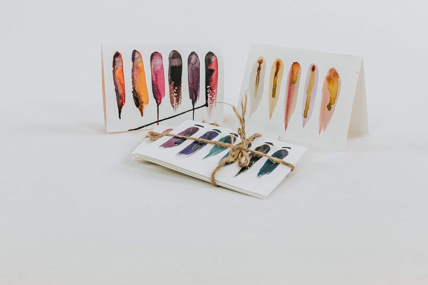Hand Painted Watercolor Greeting Cards - Set of 3
