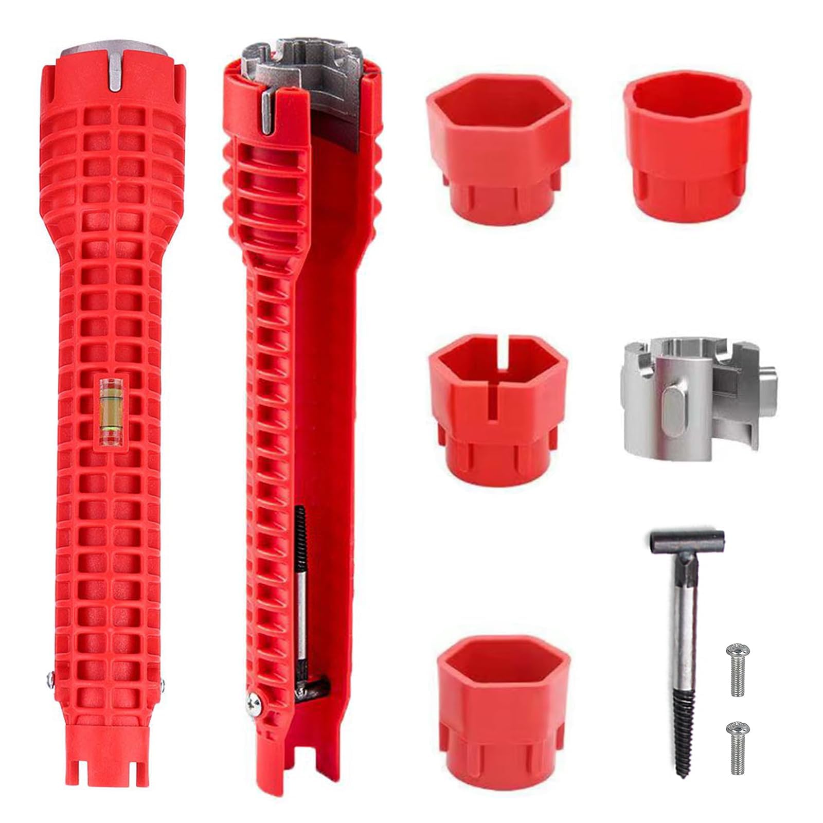 Mindu 12-in-1 Faucet Wrench Tool, Multi-Functional Adjustable Tap Spanner for Tight Spaces with Nut Removers, Sink Basin Tool for Bathroom & Kitchen Plumbing Repair