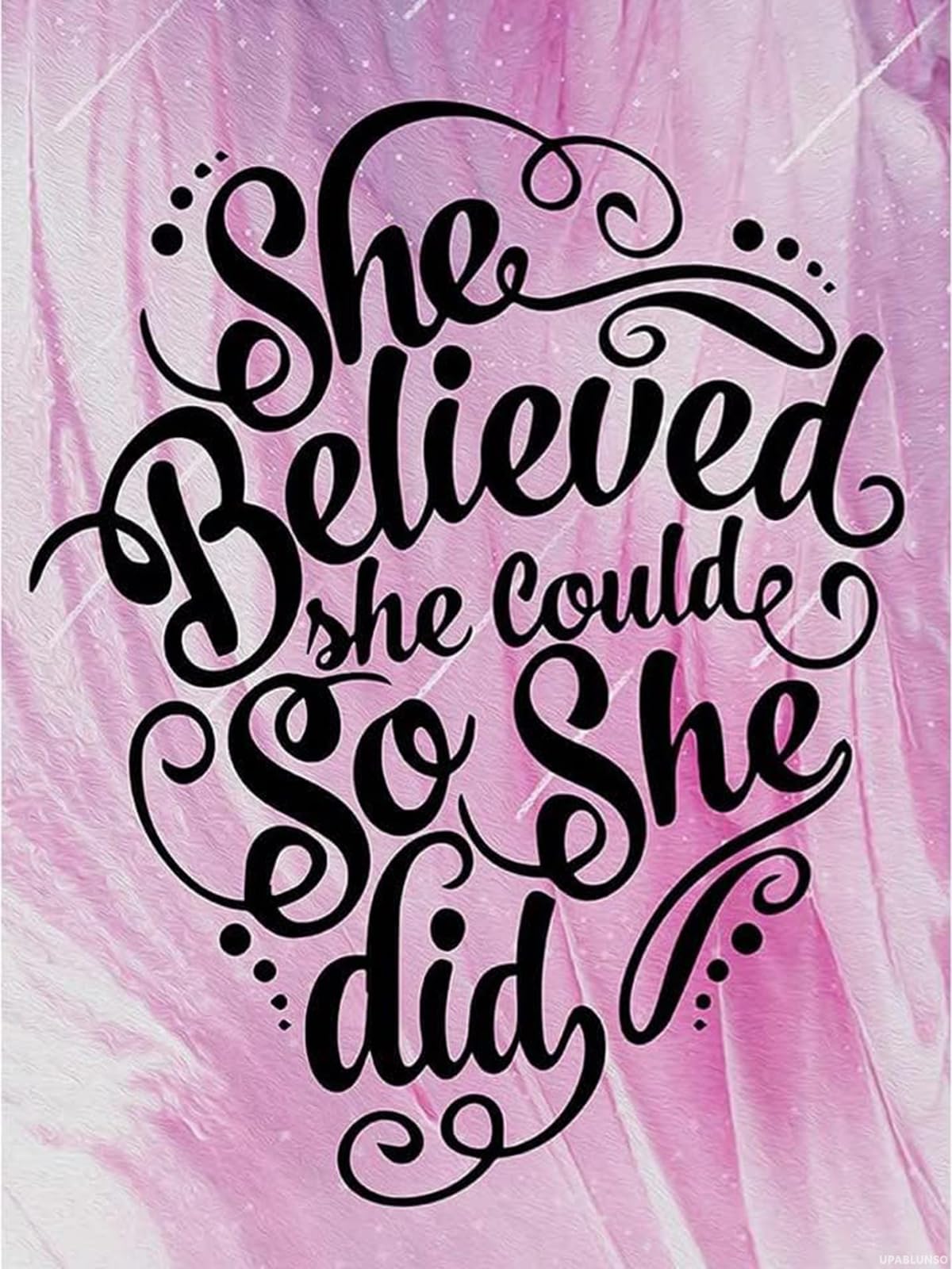 UPABLUNSO Malarstwo diamentowe inspirujące cytaty She Believed She Could So She Did zestaw dla dorosłych diamentowy obraz według numerów zestawy klejnotów sztuka ścienna dekoracja domu 30 x 40 cm