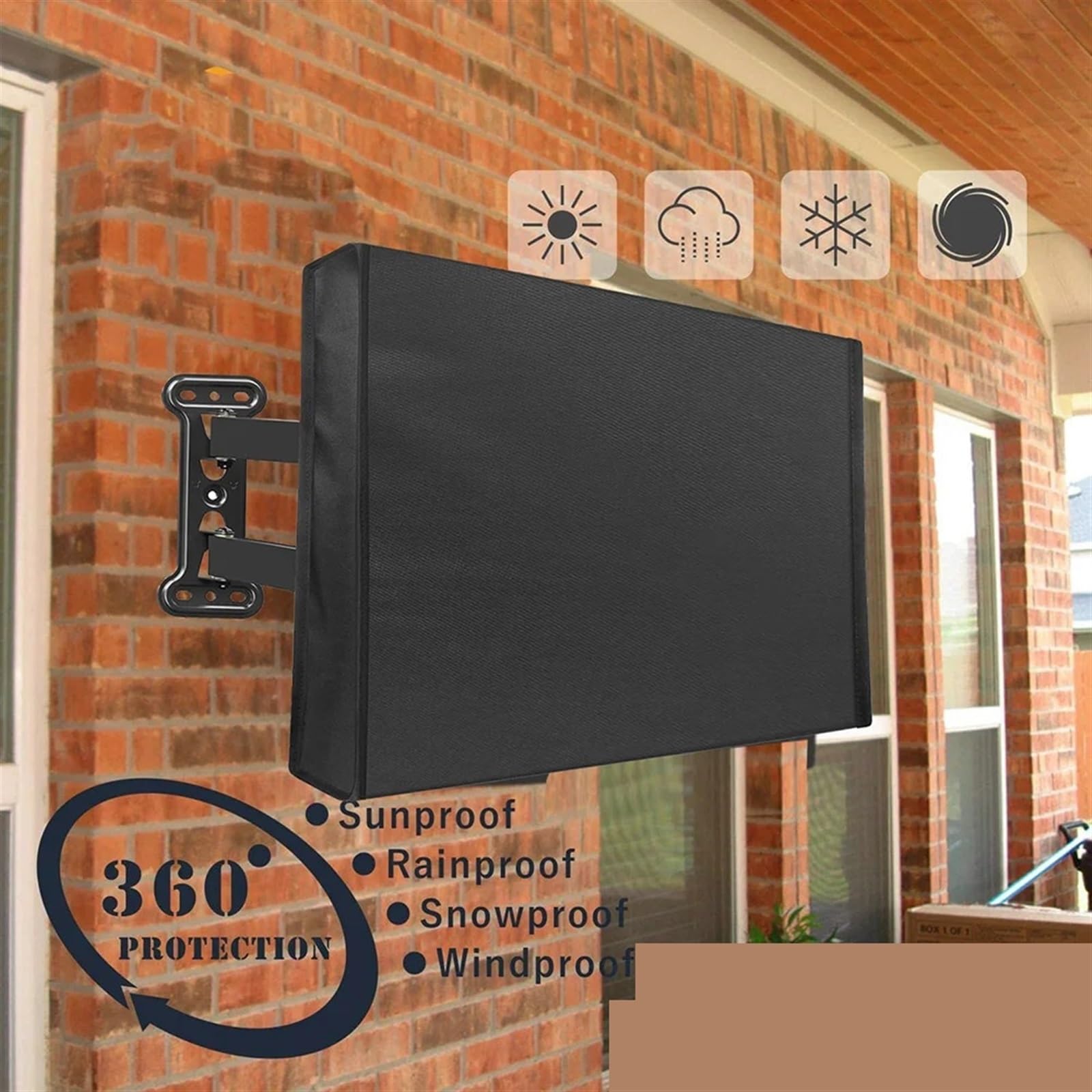 Cover De TelevisióN Al Aire Libre Cubierta de TV for Exteriores, Cubierta Impermeable a Prueba de Polvo, Conjunto de Cubierta, Funda de televisión Oxford, TV(Black,70-75inch)