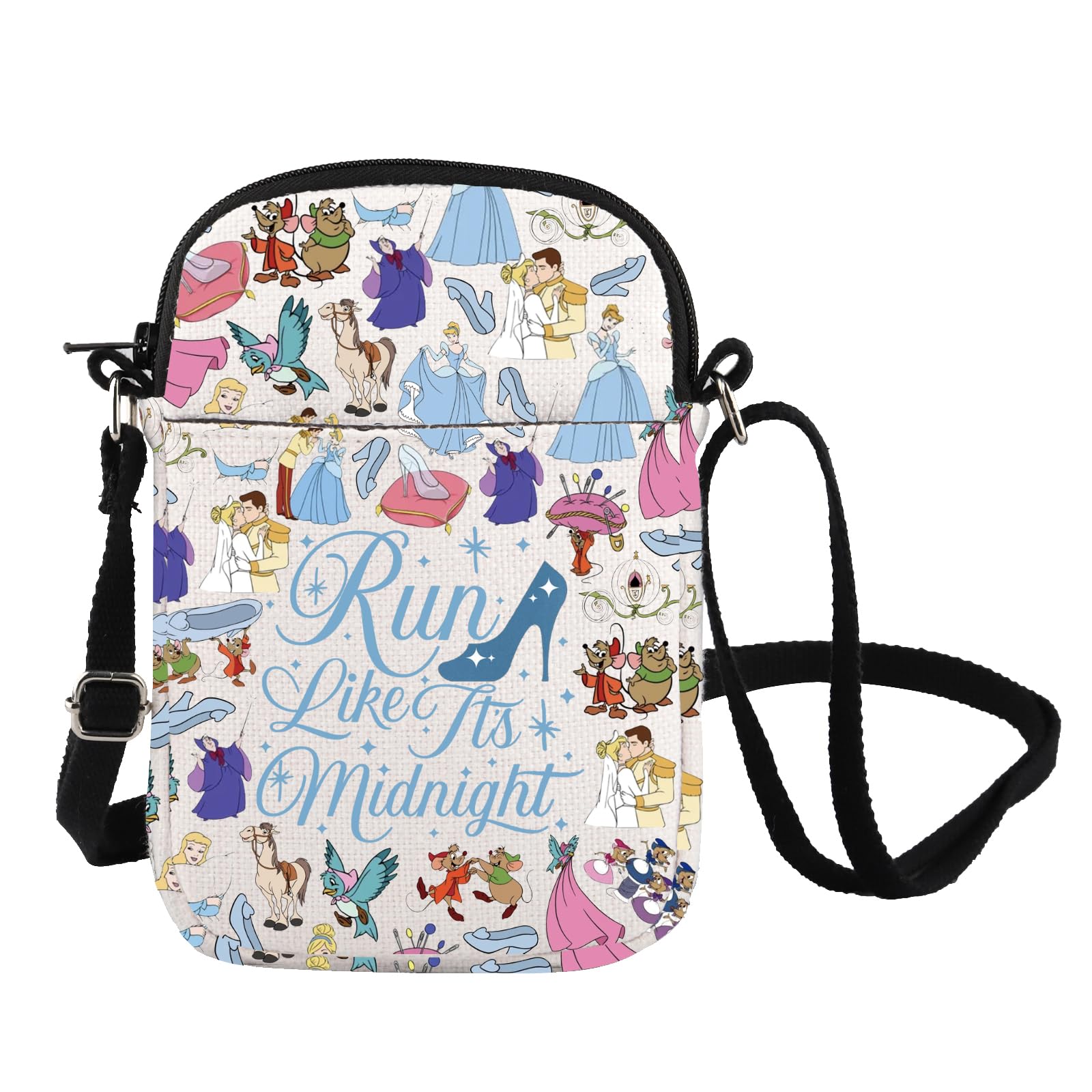 Fairy Tales Carry On Bag Princess Run Like It's Midnight Inspire Crossbody Bag WDW Trip Gift Princess And Mouse Fan Handbag