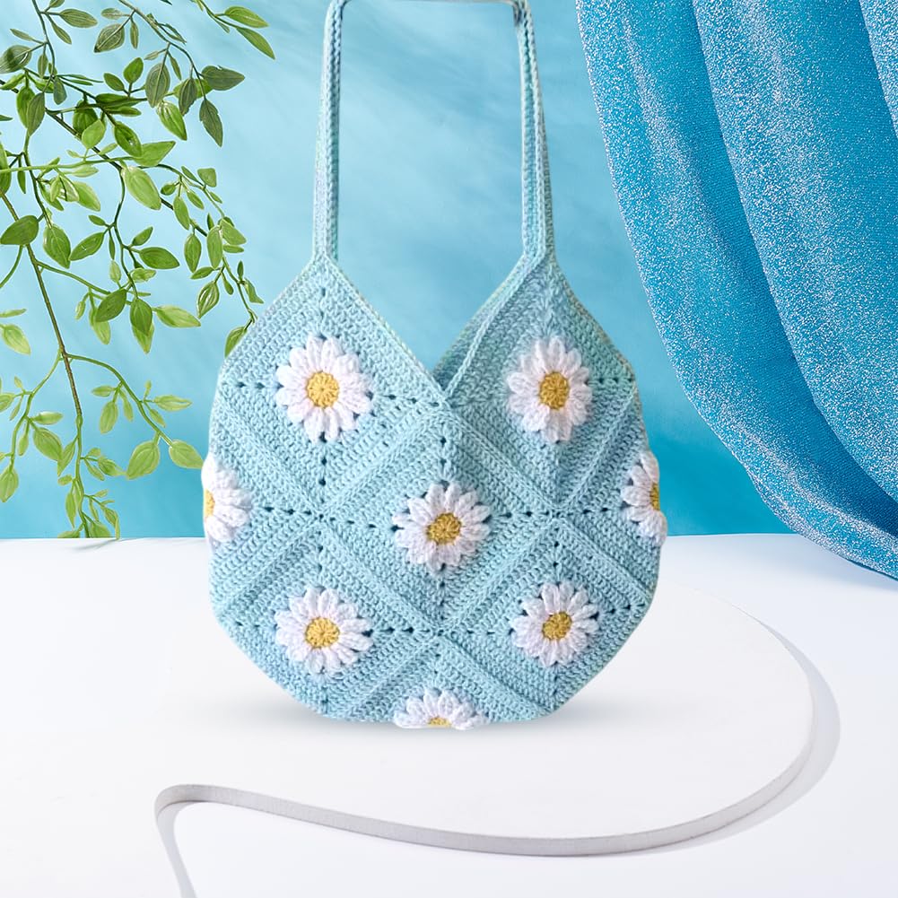ORIGACH DIY Daisy Crochet Bag Kit for Beginners Adults Crochet Granny Square Bag Kit with Instruction Video Tutorials - Image 4