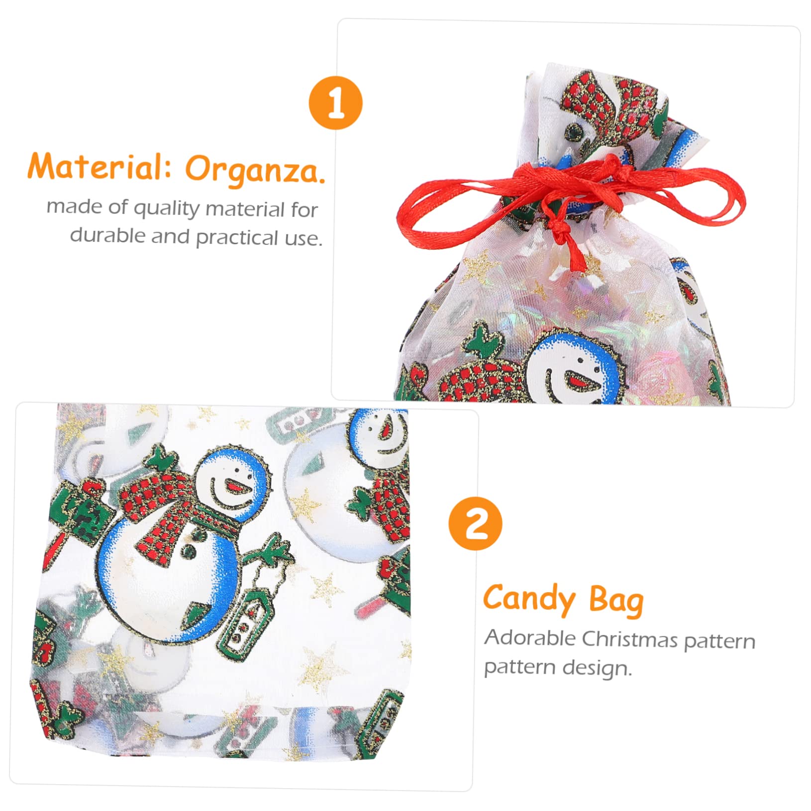 Beavorty 2 Juegos Bolsa De De Navidad Bolsa De Embalaje De Dulces Bolsas De De Navidad Christmas Bag Bags Bolsas De Con Cordón Bolsa De Organza 50 Uds * 2