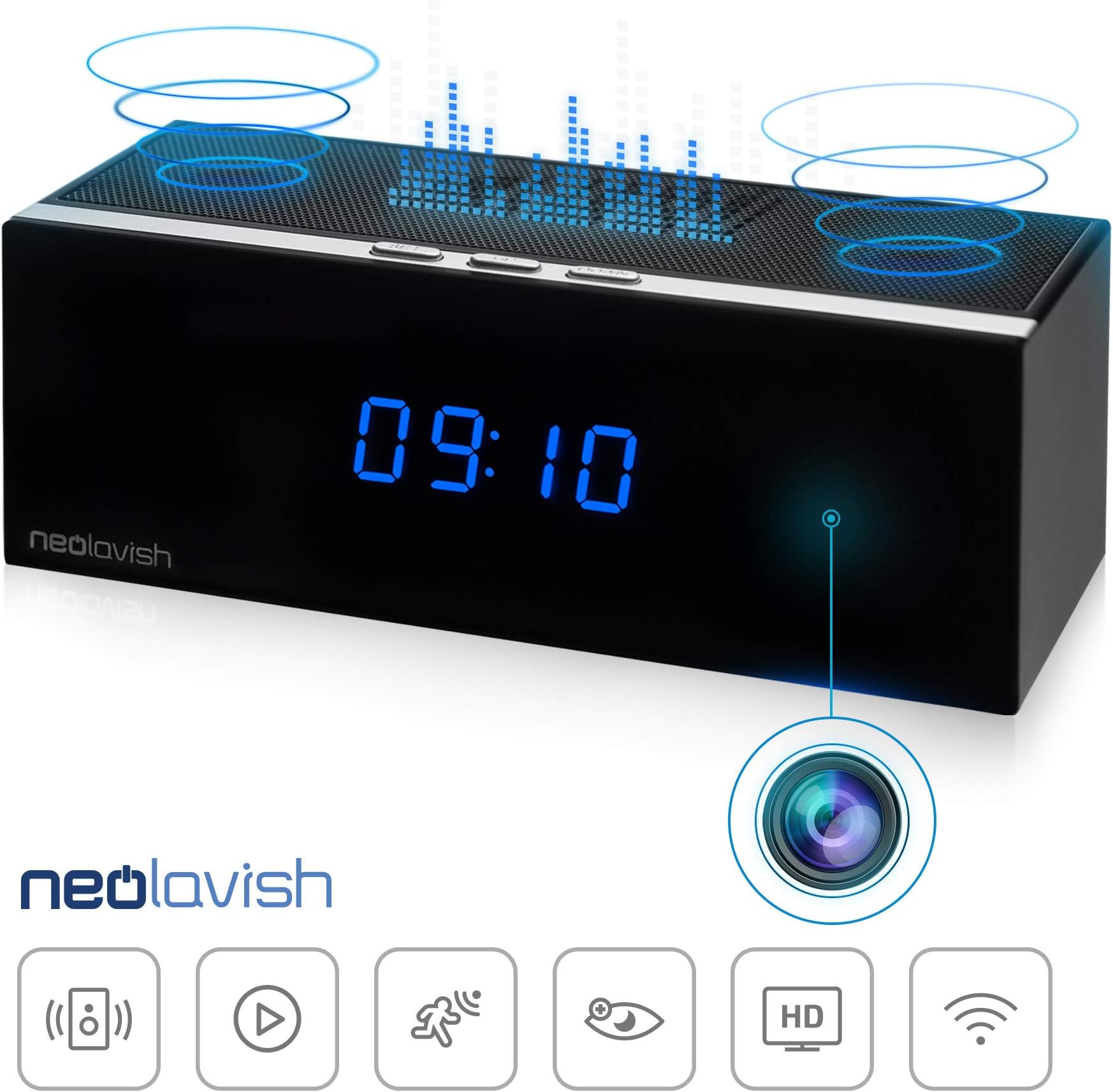 Clock Hidden Cameras - Spy Clock Camera Wireless - Nanny Hidden Cam - Clock Hidden Spy - Wireless Home Spy Cam - Wifi Spy Camera - Clock Camera - Night Vision - Hidden Clock Camera with Wifi Spy Cam