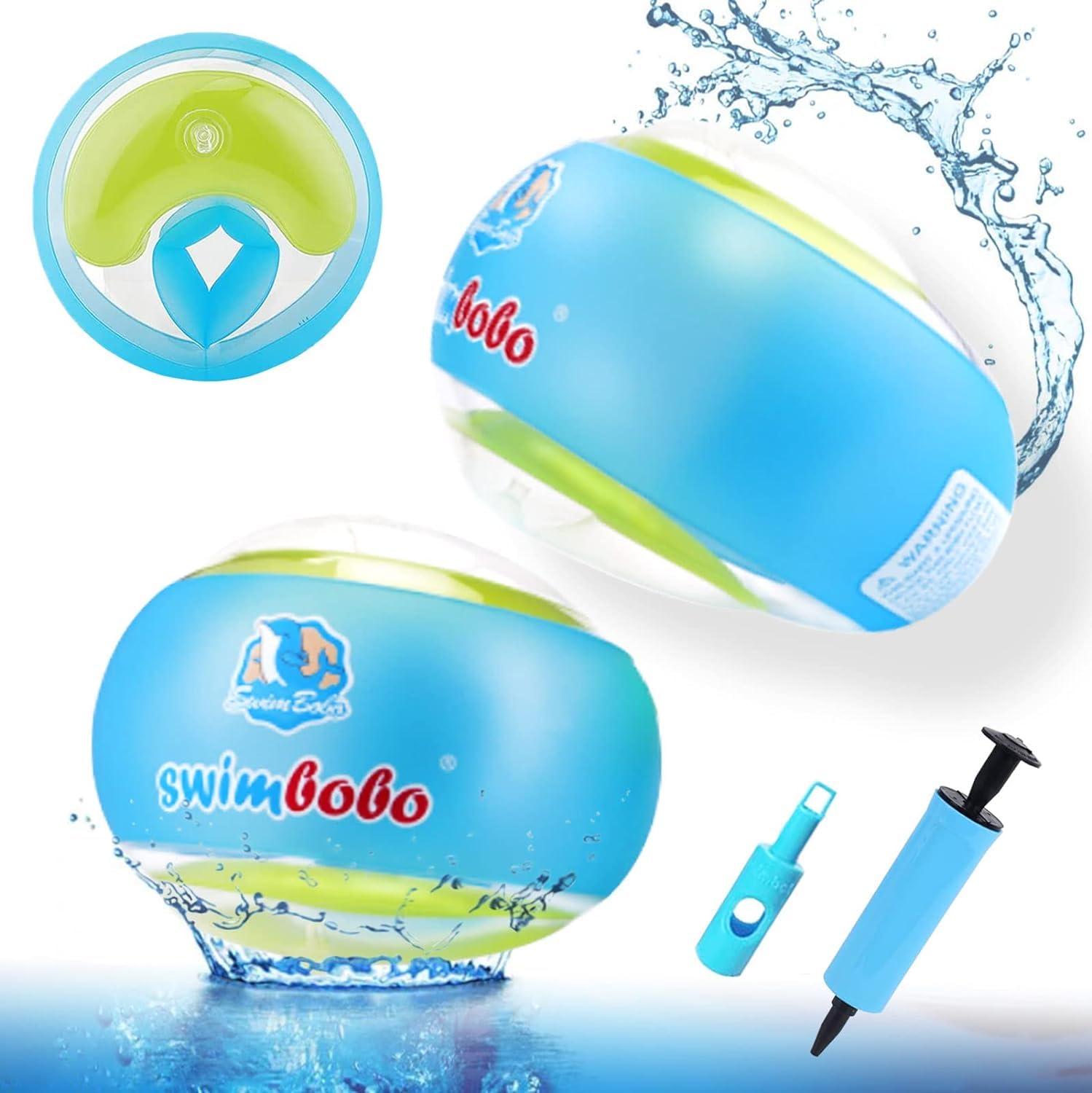 Qingxiaotu Manguitos de natación para niños, flotador redondo, anillo de natación para niños y niñas principiantes (L)