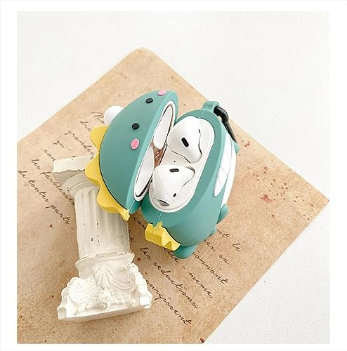 Miniatura 7 de Bonita funda de dinosaurio para Airpod Pro 20232022, divertida funda Kawaii de dibujos animados en 3D con kit de limpieza y llavero para Apple