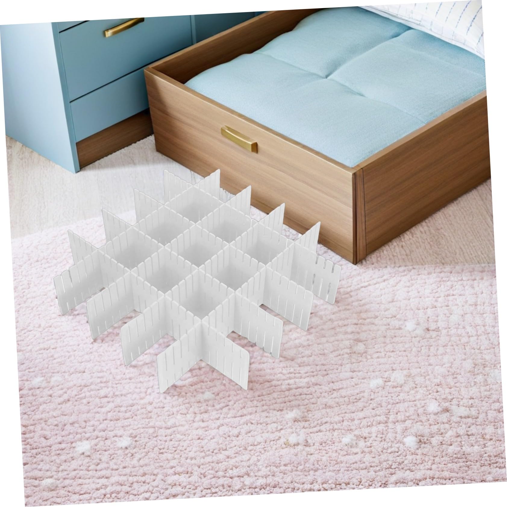 Toyvian 16 Stück Verstellbare Schubladenteiler DIY Ordnungssystem Weiß für Socken Unterwäsche Schals Kosmetik Organizer Vielseitig für Schlafzimmer Küche Badezimmer