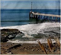 Vista 1 de 3dRose The Carpinteria Pier Near the Carpinteria Harbor Seal Rookery. 11x12 Wash Cloth for Face and Body