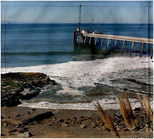 3dRose The Carpinteria Pier Near the Carpinteria Harbor Seal Rookery. 11x12 Wash Cloth for Face and Body