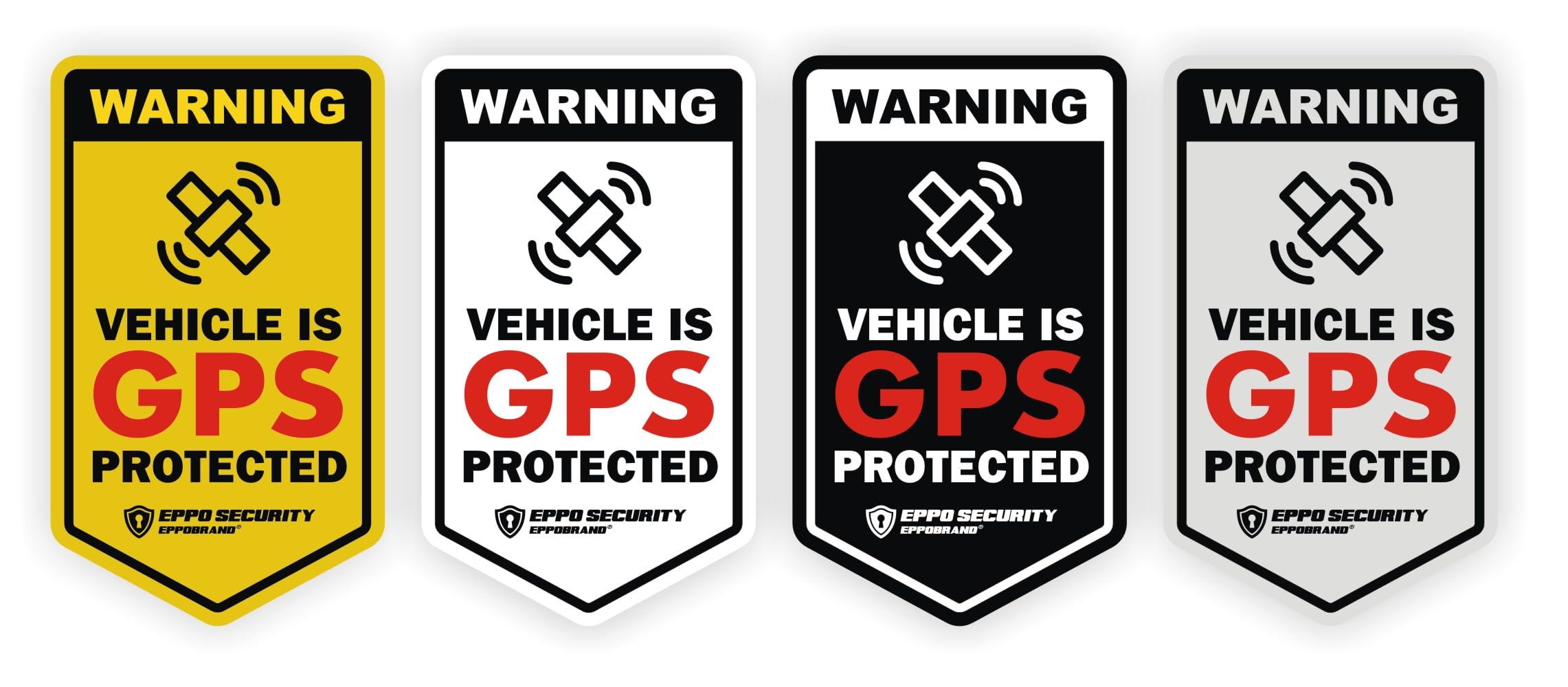 EppoBrand 4pcs GPS Tracking Alarm Anti-Theft Warning Vehicle is GPS Protected Vinyl Sticker Sign with Anti-Scratch Coating 1.5" x 2.5" for Electric Scooter Bike E-Bike Car Truck Accessories