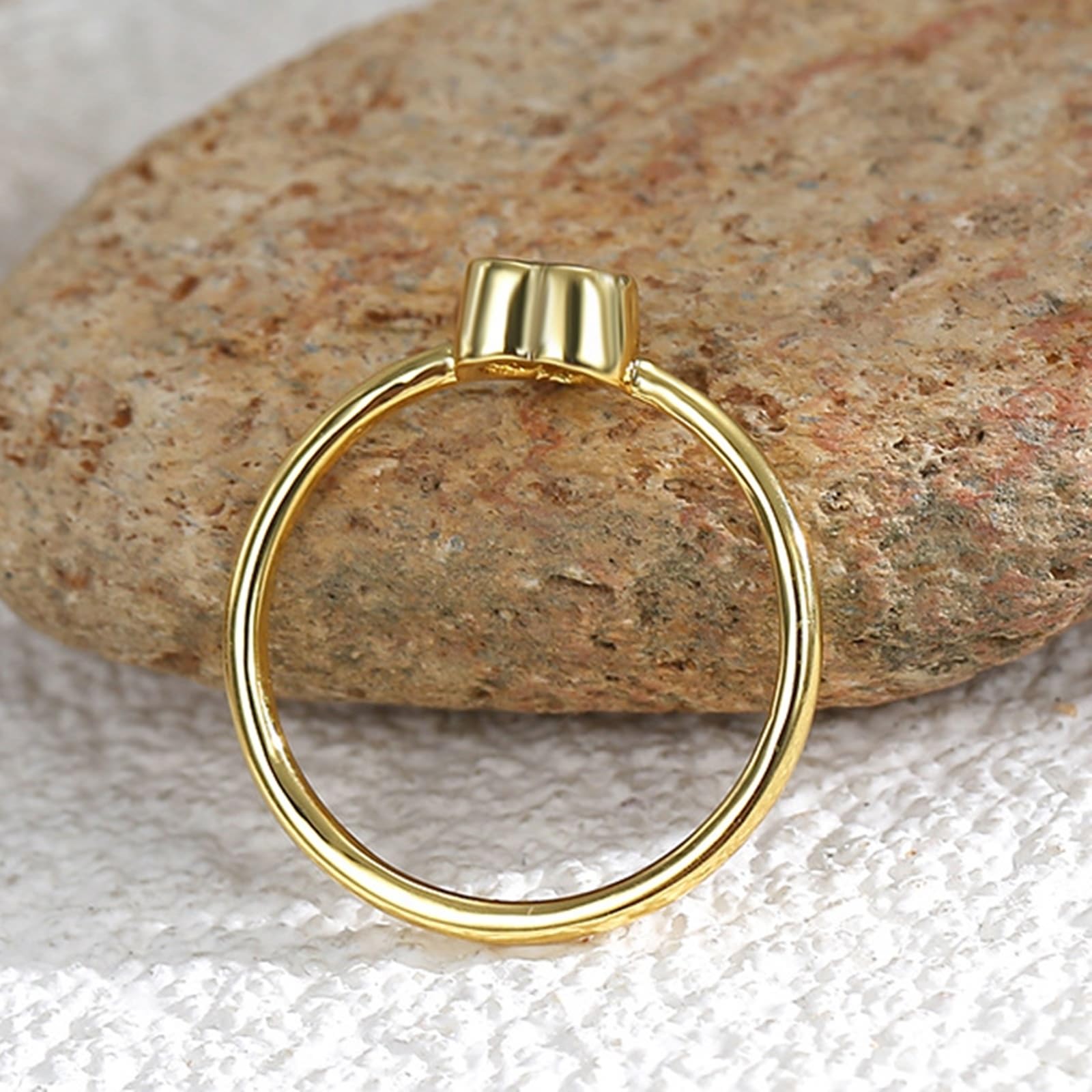 9 Karat/14 Karat/18 Karat Gelbgold Partnerringe Moissanit Weiß, Promise Ring Herz