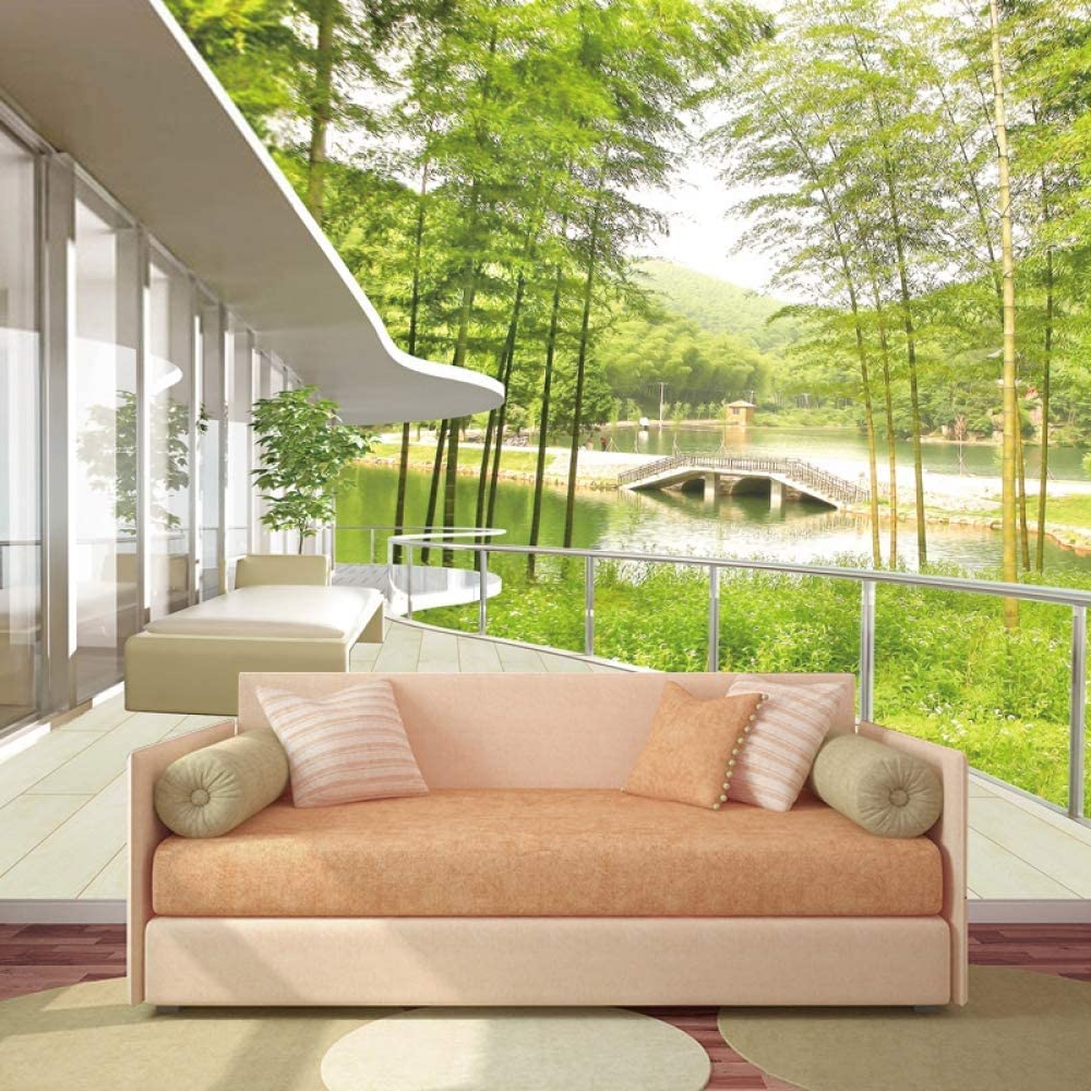 Papel Pintado Mural 3D Paisaje De Bosque De Bambú Papel Pintado Mural 3D Papel Pintado De Pared Carteles De Pared Pegatina De Pared Borde Autoadhesivo Ladrillo Baño Dormitorio Pared Extr 200x150 cm