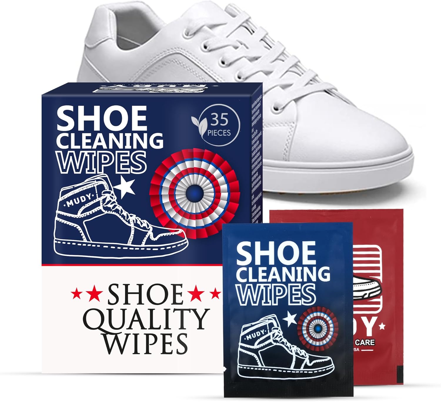 Sneaker Cleaner Wipes 35 Packs Suede Leather Tennis Quick Cleaning Disposable Travel Portable Removes Dirt, Stains