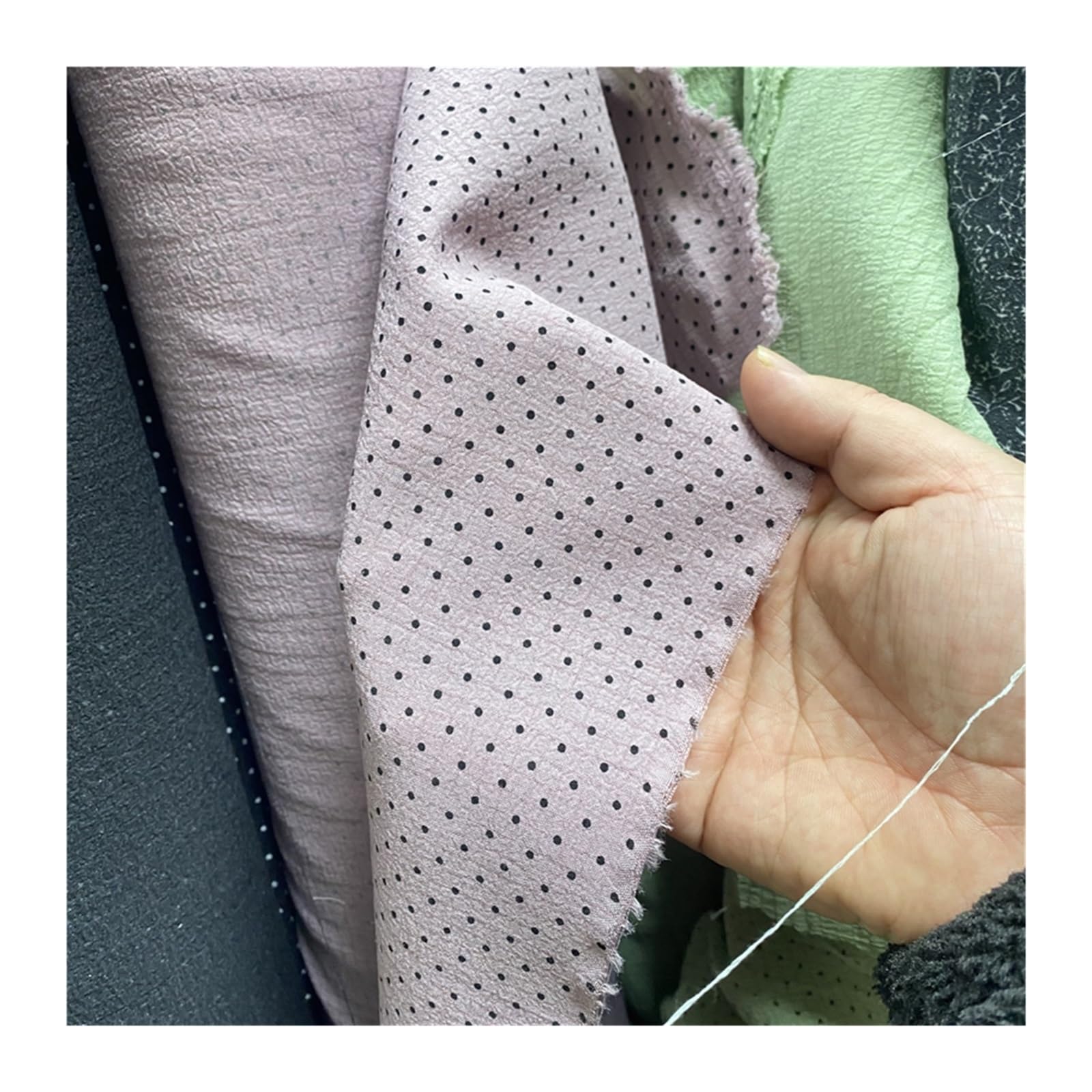 Polka Dot Fabric Multicolor Multiple Sizes for Clothing Crafts(Color2,Length 1 Meter)
