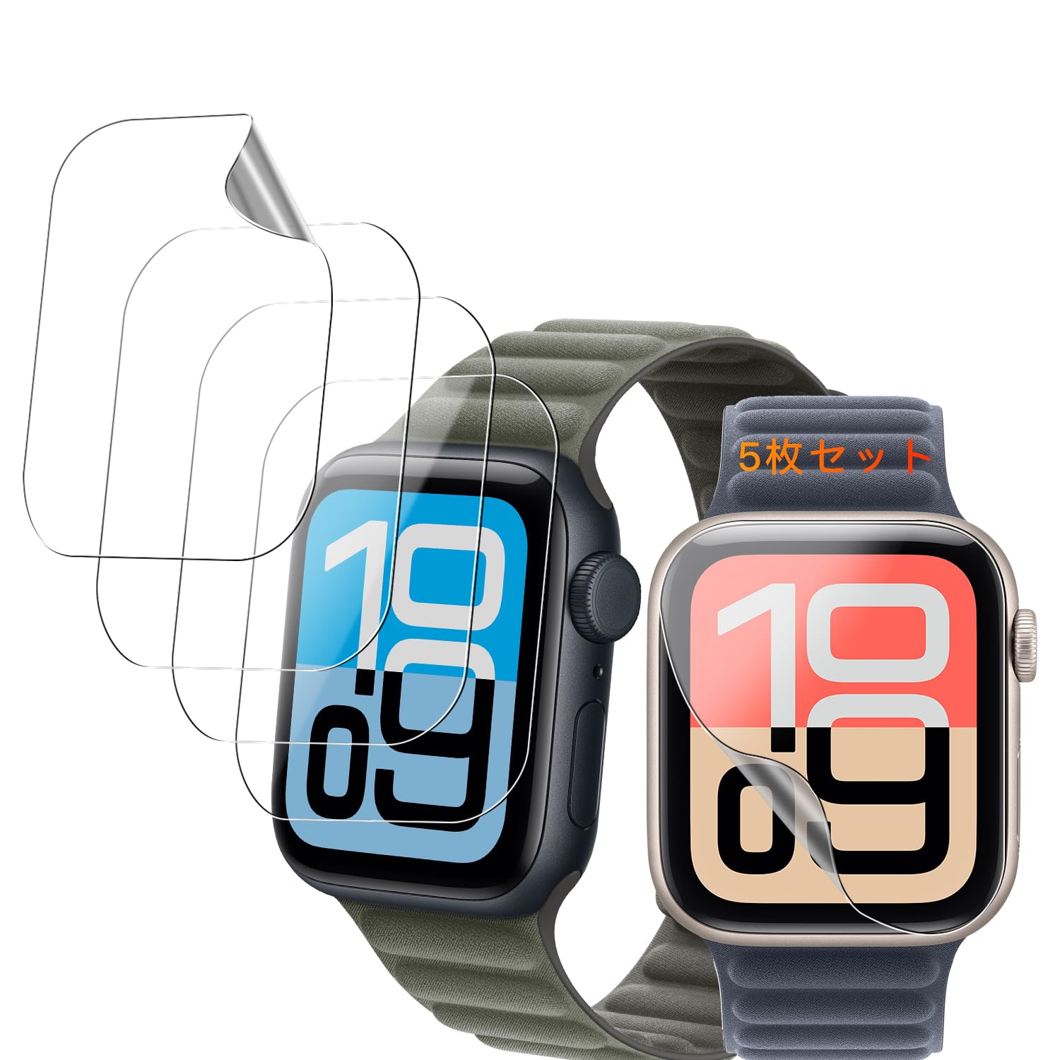 Amazon | 【5枚セット】用 Apple Watch series SE 3 44mm 保護フィルム 