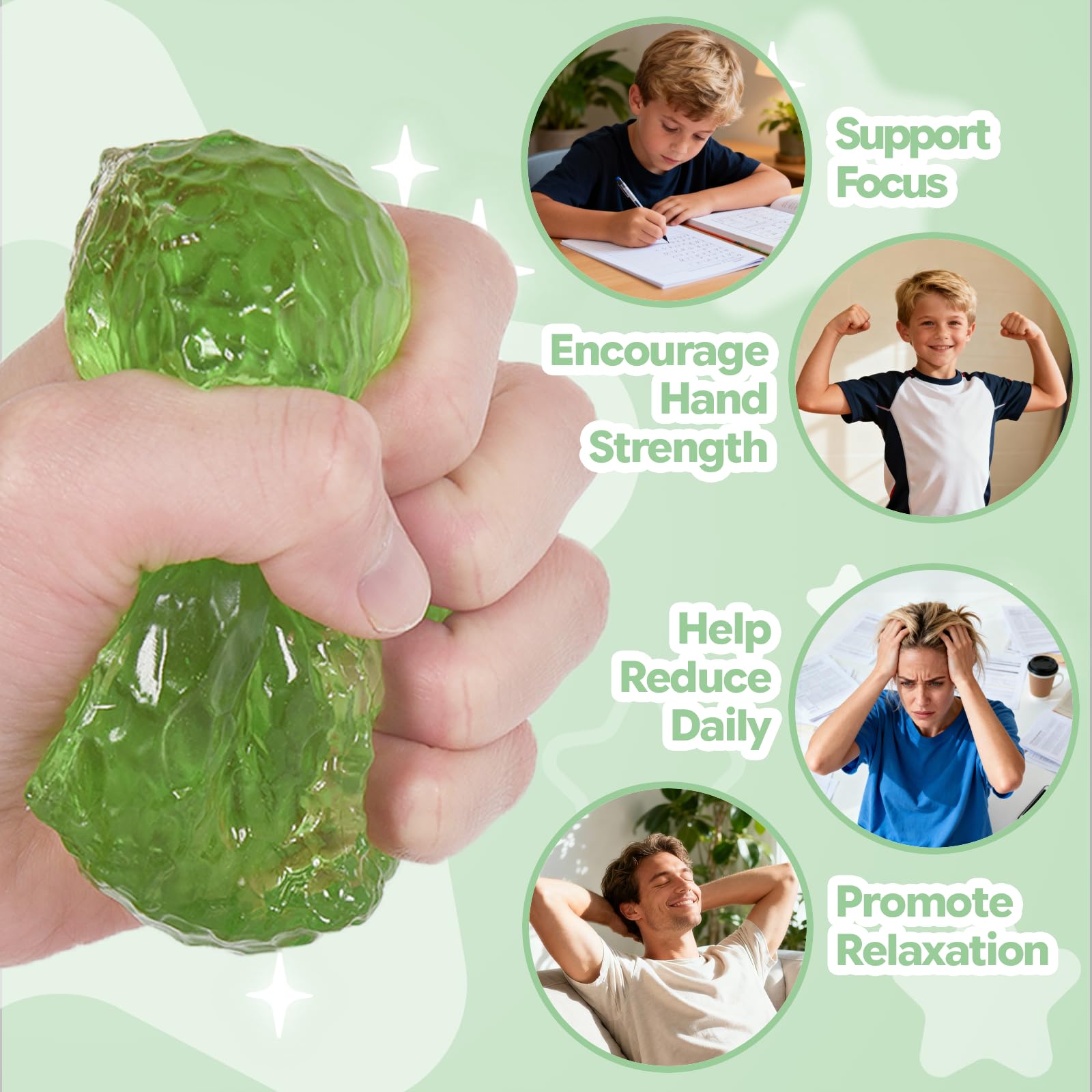 Jiezipeasy Honeycomb Cube Squishy Toy, Soft TPR Gel Stress Relief Squeeze Toy, Slow-Rising Sensory Fidget for Kids & Adults - Image 3