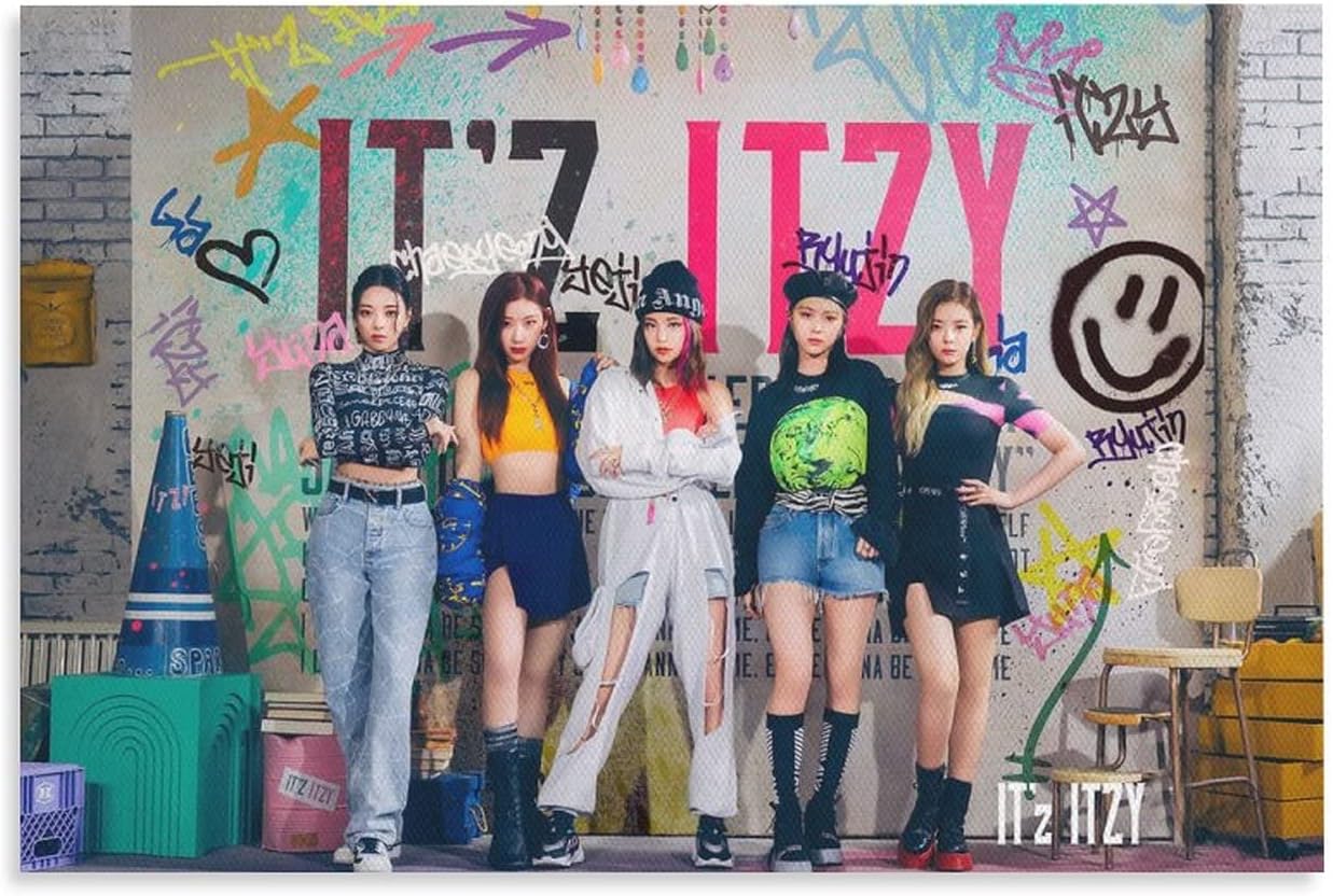 Itzy イッジ Kpop 韓流 韓国のガールグループ 歌手 Idol アイドル 日本1stベストアルバム Chaeryeongキャンバスポスターキャンバスポスター寝室の装飾スポーツ風景オフィスルームの装飾ギフトキャンバスポスター壁アートの装飾リビングルームの寝室の装飾のための絵画の