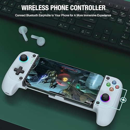 Miniatura 5 de Anti-Drift & Fast-ConnectWireless Game Controller for iPhoneAndroid  Hall Joysticks Bluetooth Phone Controller, For Cloud Gaming, Genshin Impact,