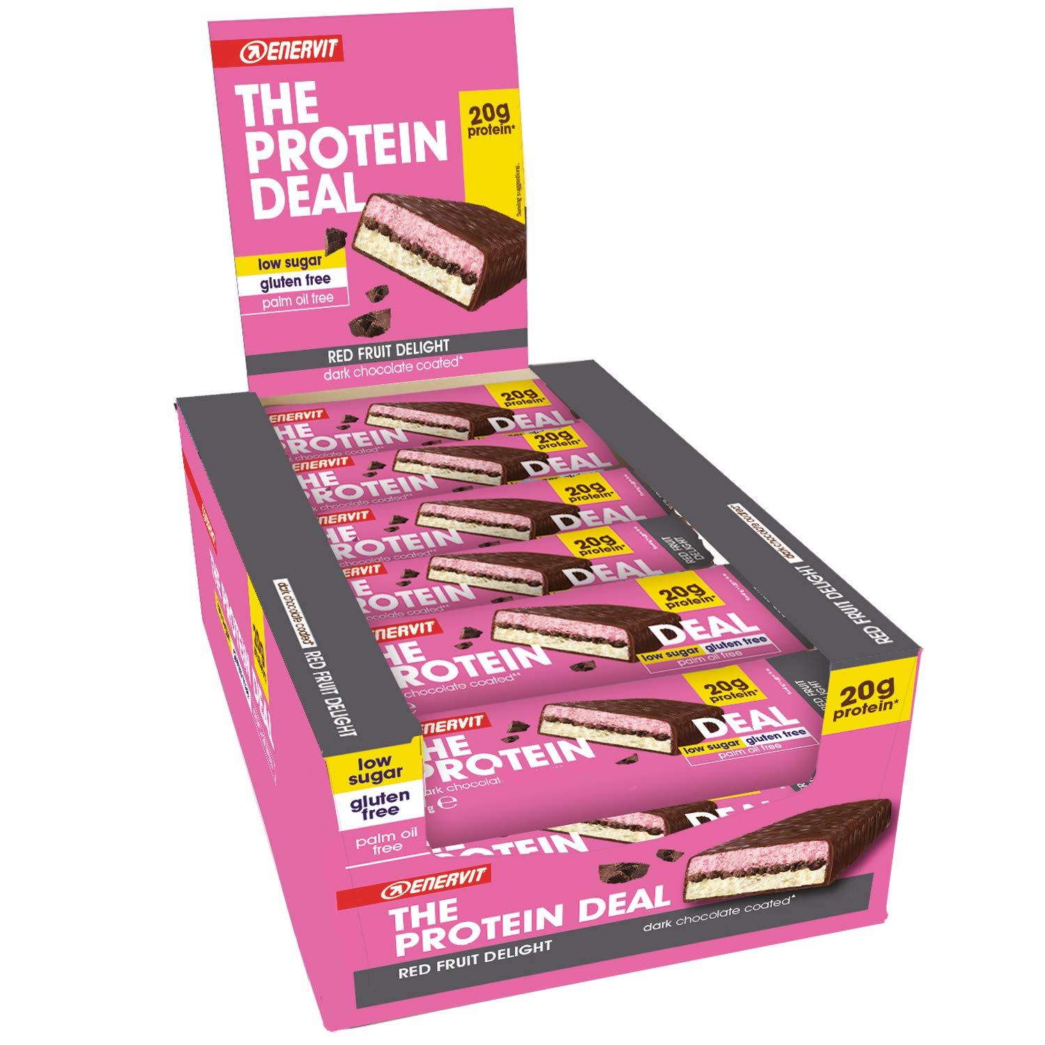 Enervit The Protein Deal Bar (Red Fruits Delight, Box of 25 Bars)