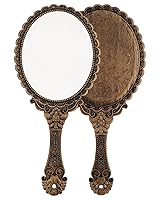 Vista 10 de XPXKJ - Espejo de mano vintage con mango, espejo de tocador para maquillaje, espejo de viaje