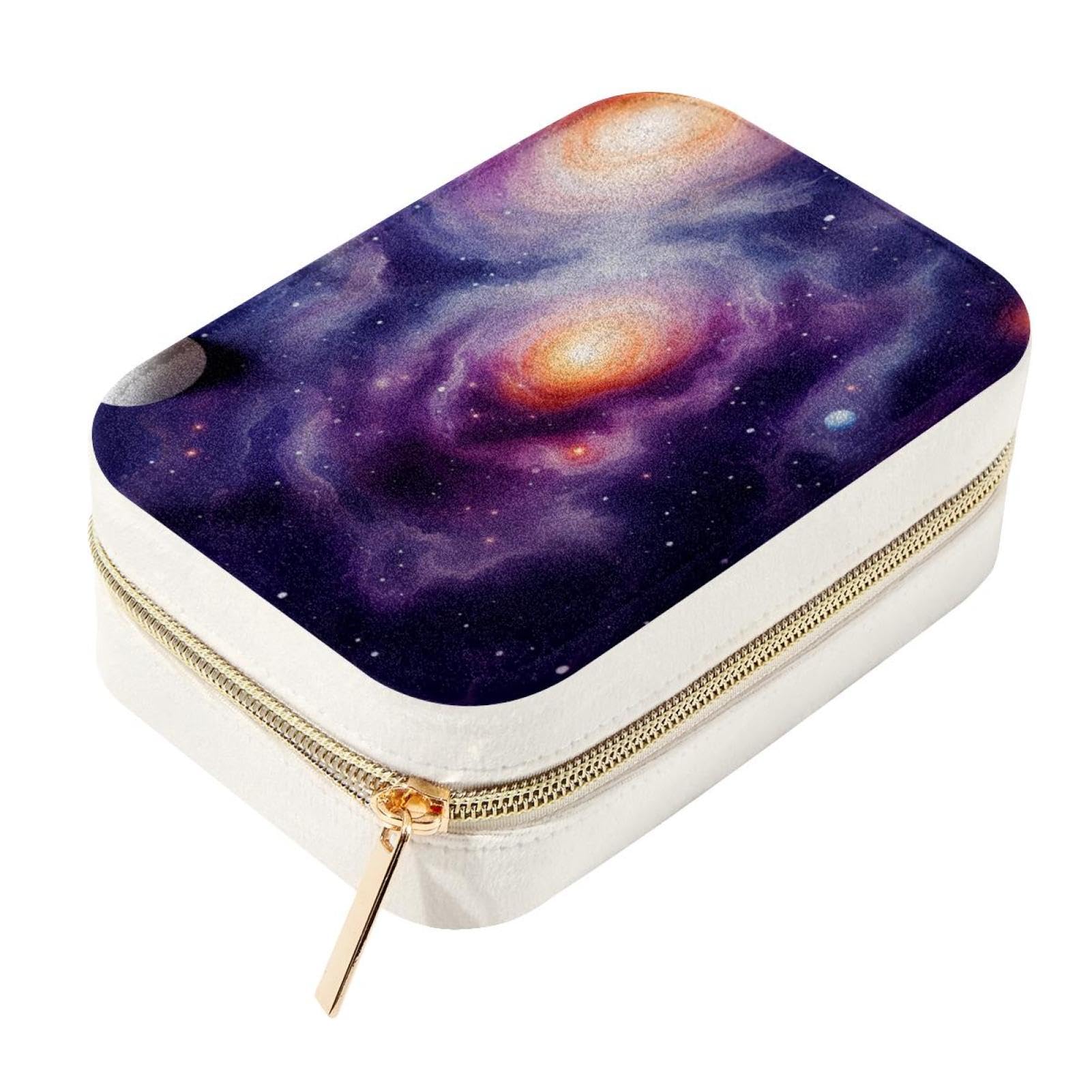 Boîte à bijoux de voyage Galaxy en velours pour bagues et colliers