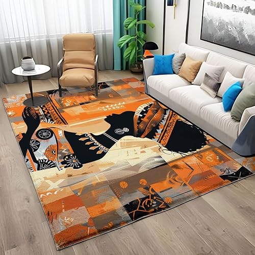 Miniatura 18 de Alfombra lavable a máquina con tema retro que no desprende pelusa y es de fácil cuidado, con mapa del mundo, para sala de estar, comedor, cocina,