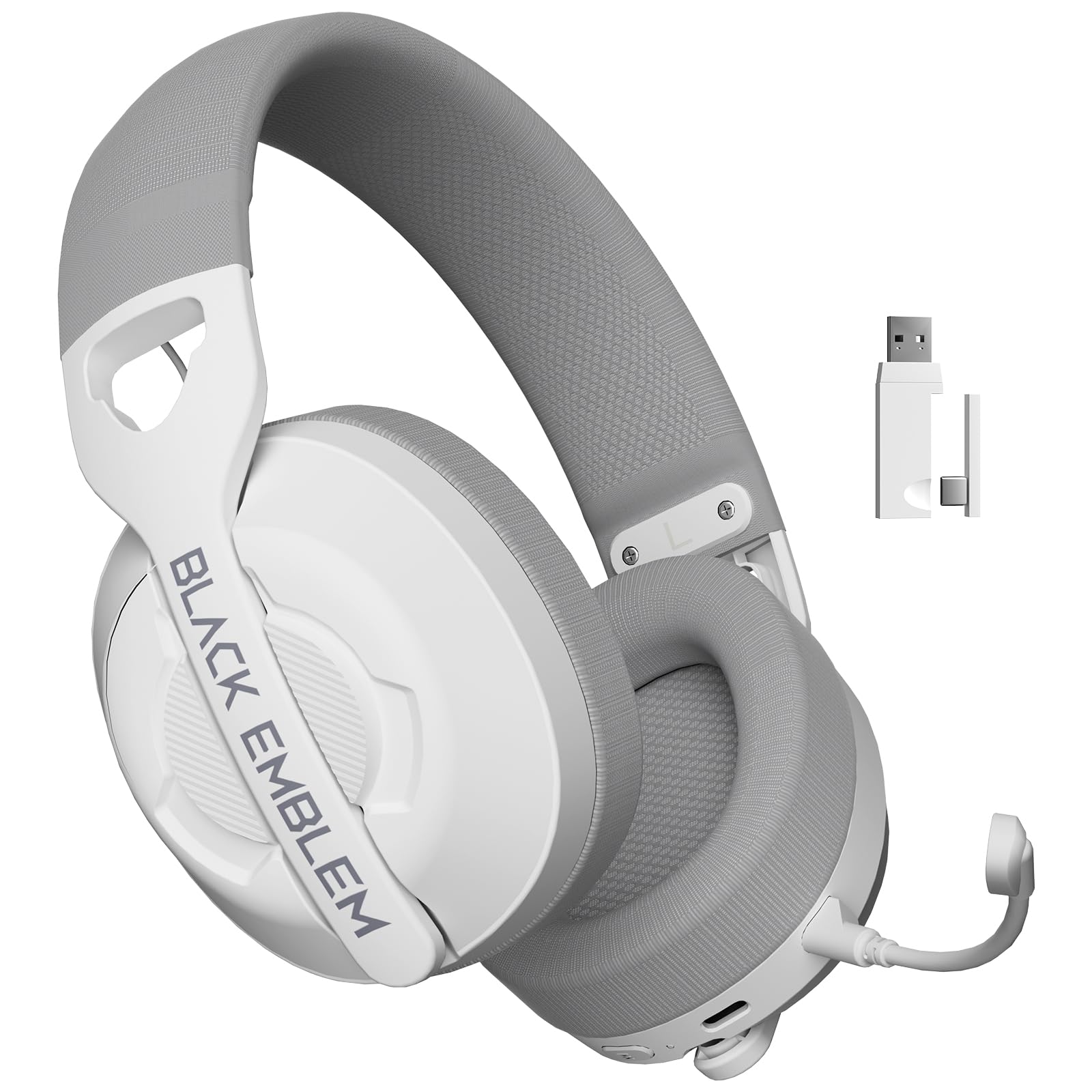 Black Emblem X2 Wireless Gaming Headset 2.4GHz Headset with Up to 50 Hours Battery, Breathable Earcups, Lossless Audio, Low Latency, Removable Mic Headsets for IPone 16/Android/PS/Switch