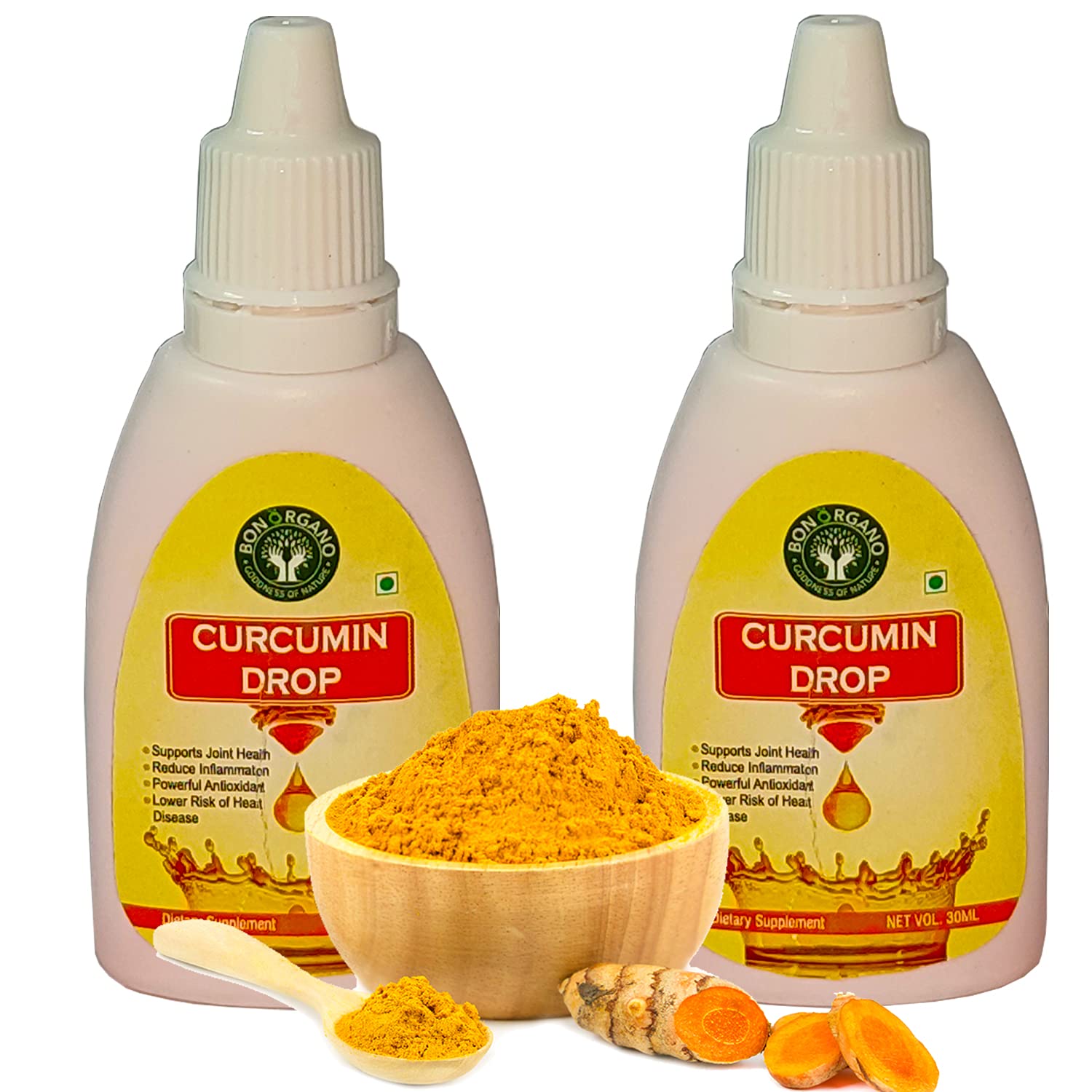 BON ORGANO Curcumin Drops |Super saver Combo | Haldi | Turmeric Extract Drops Ayurvedic Drops to Boost Immunity naturallyand Strength- 30ml +30ml- Pack of 2 (B0987K56ZR) Amazon Price History, Amazon Price Tracker