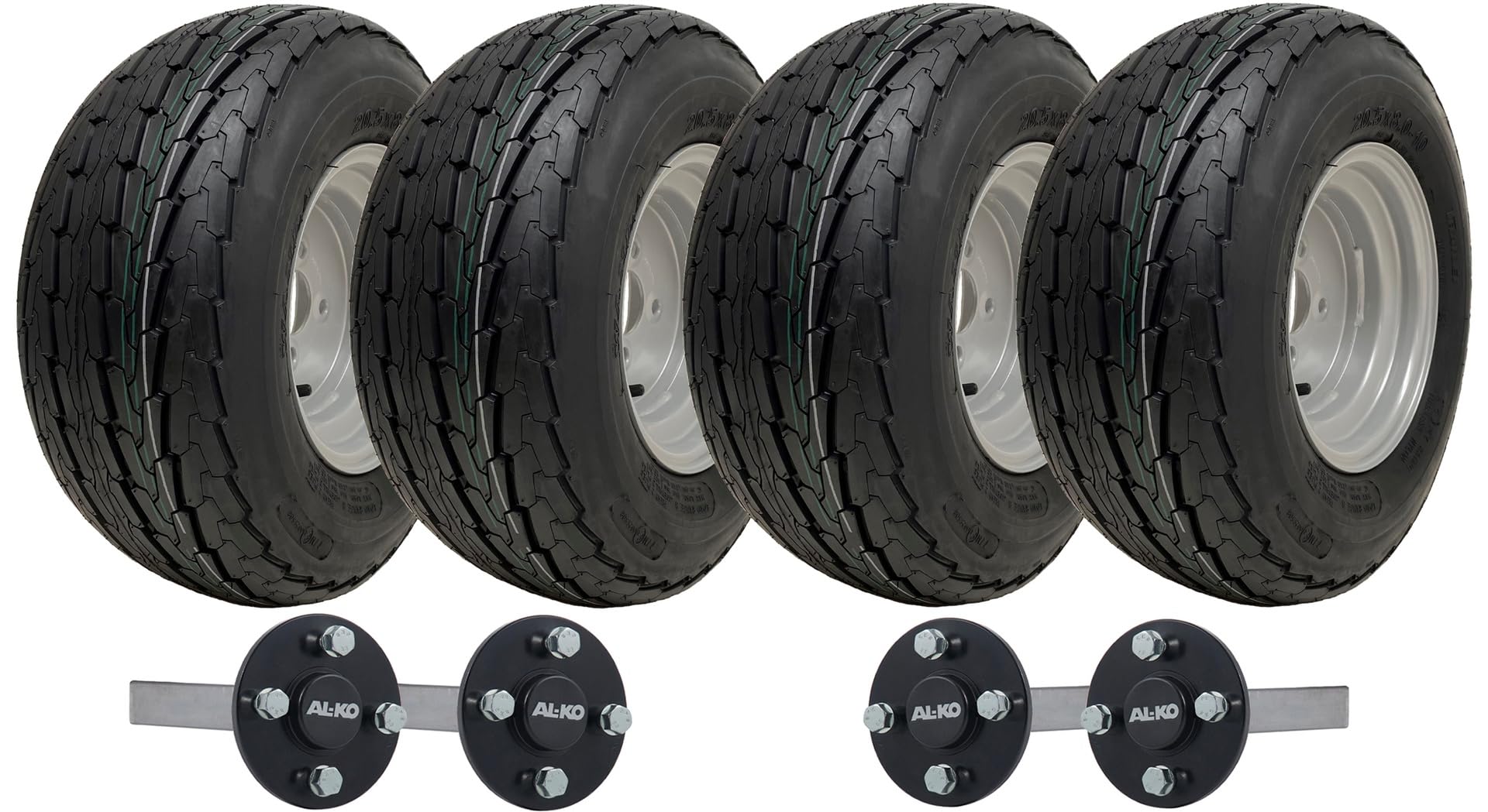 Kit de remolque de doble eje 20.5x8.00-10, ruedas legales de carretera de alta velocidad, eje de 750 kg