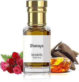 Arabian Aroma Shanaya Attar | Saffron & Oud Fragrance with Lavender & Patchouli | Long-Lasting Attar Perfume for Men & Women | Oil Based Alcohol Free Ittar for Men & Women | 100% Pure Perfume (6ml)