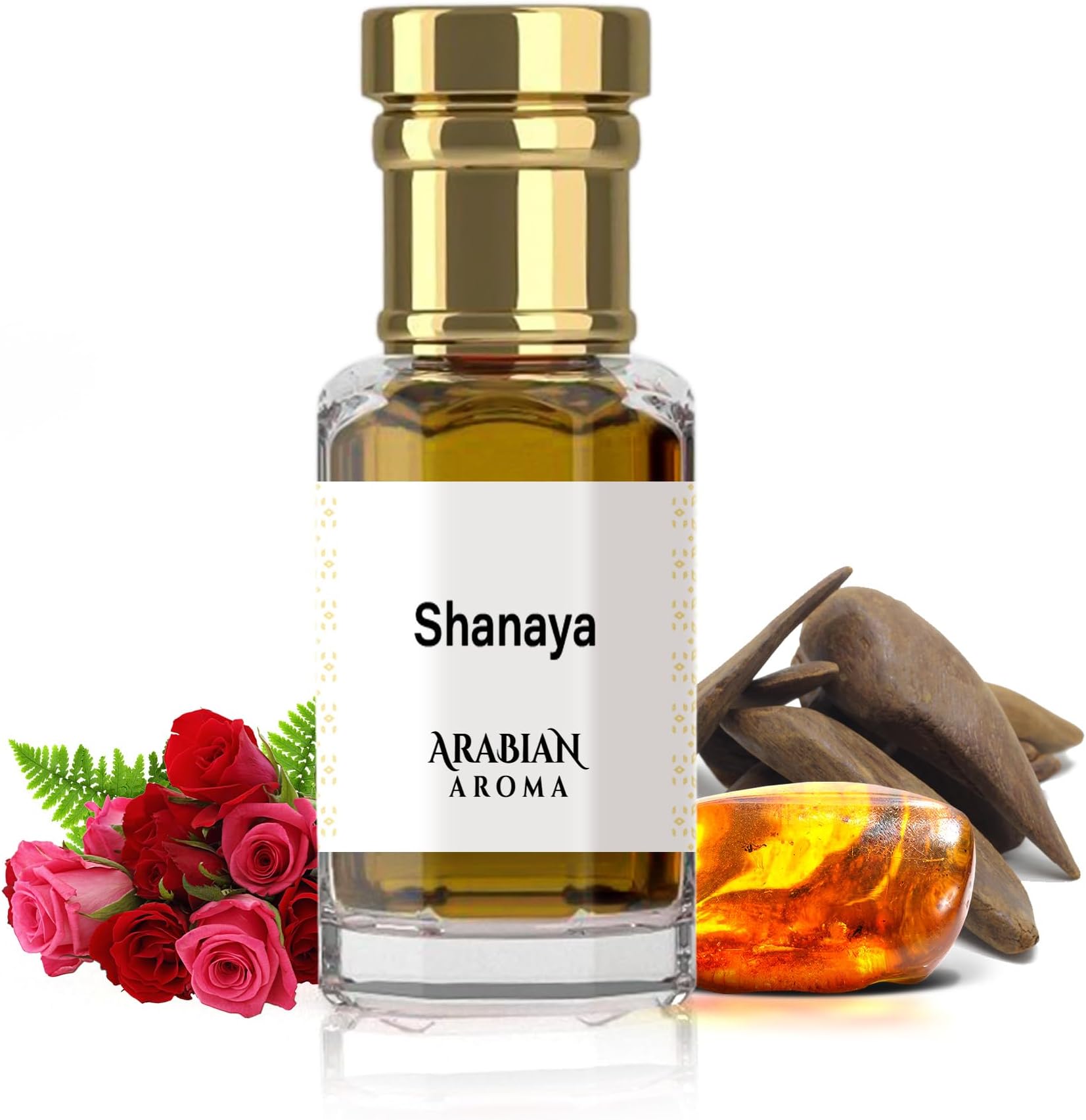 Shanaya Attar | Saffron & Oud Fragrance with Lavender & Patchouli | Long-Lasting Attar Perfume for Men & Women | Oil Based Alcohol Free Ittar for Men & Women | 100% Pure Perfume (6ml)